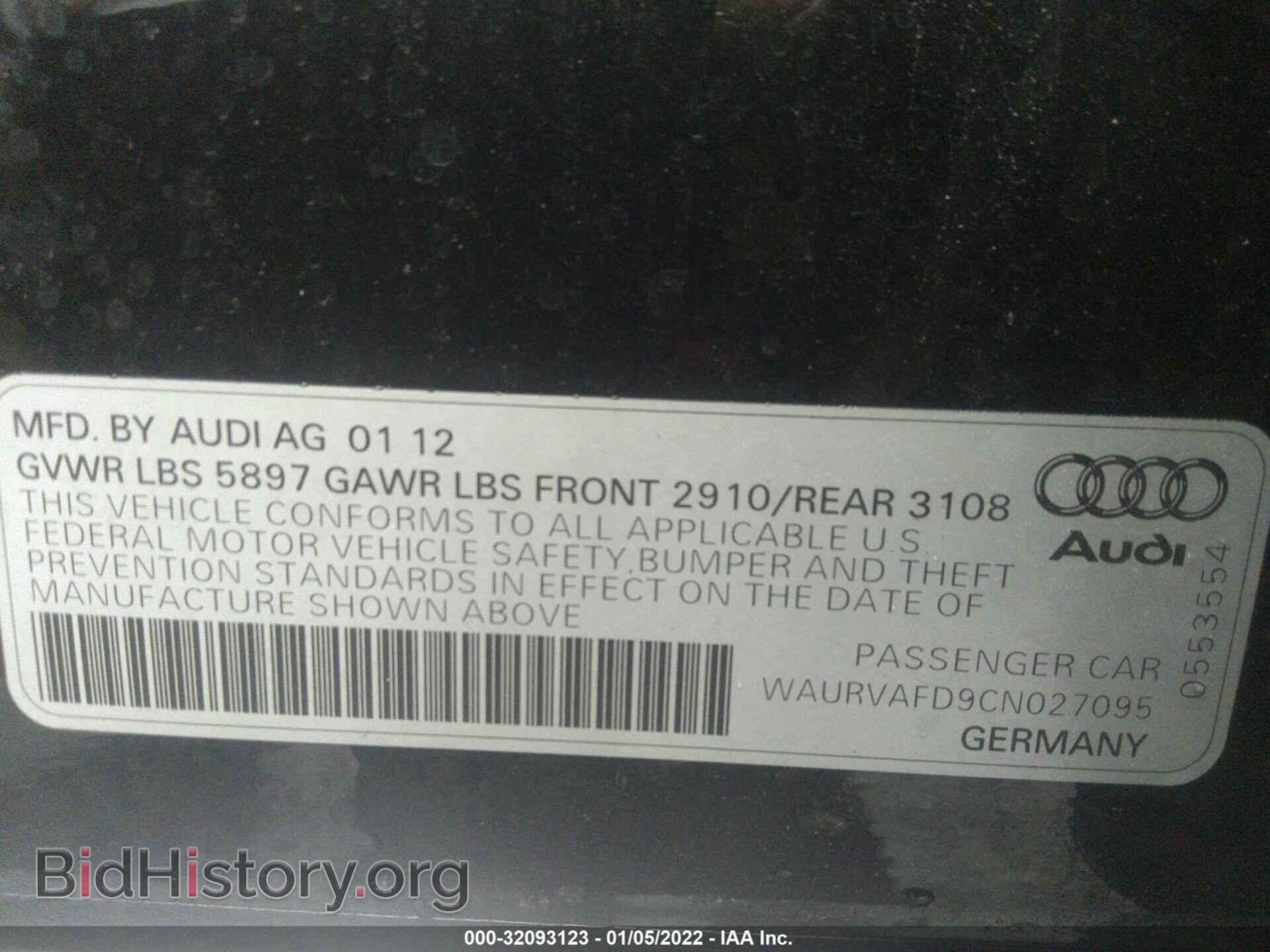 2012 AUDI A8 L - VIN: WAURVAFD9CN027095 - Фото 9