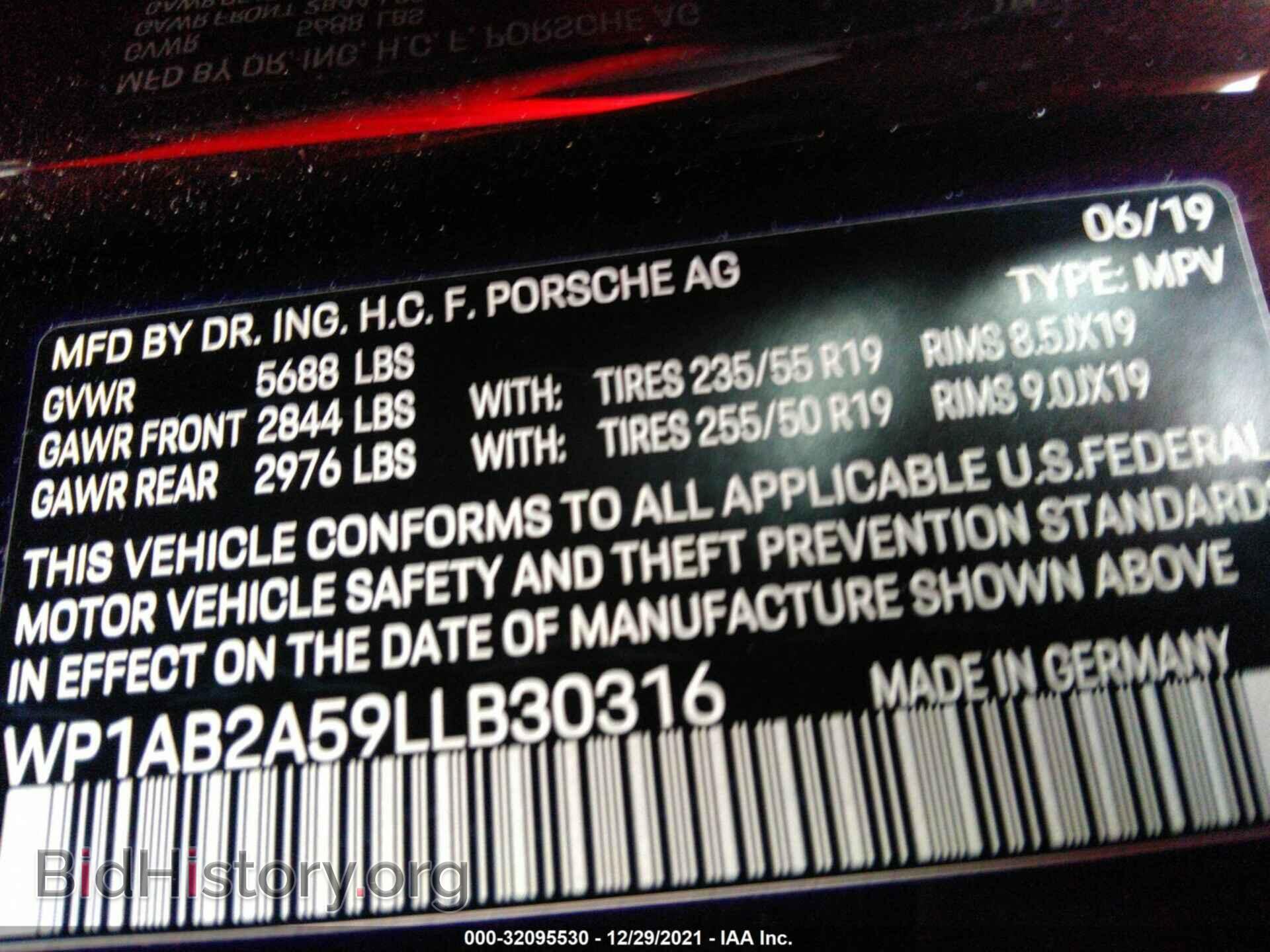 2020 PORSCHE MACAN - VIN: WP1AB2A59LLB30316 - Photo 9