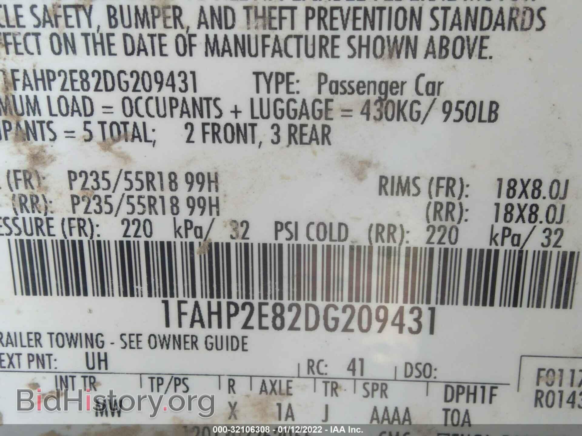 2013 FORD TAURUS - VIN: 1FAHP2E82DG209431 - Photo 9