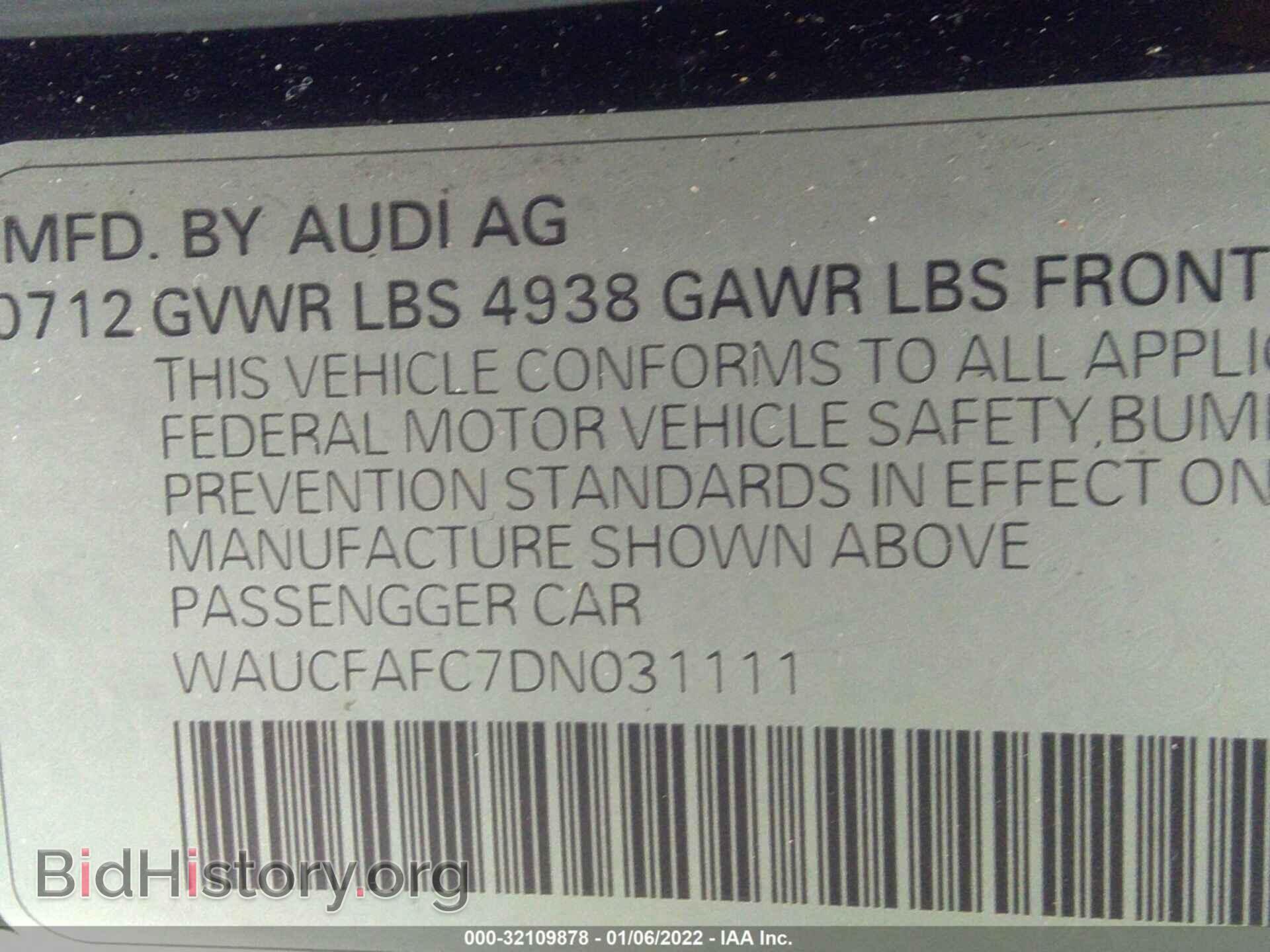 2013 AUDI A6 - VIN: WAUCFAFC7DN031111 - Photo 9