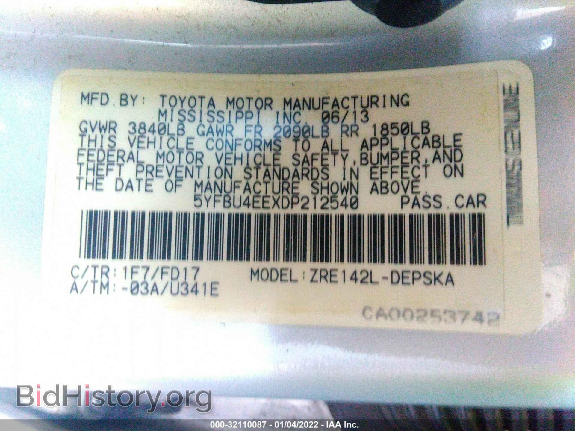 2013 TOYOTA COROLLA - VIN: 5YFBU4EEXDP212540 - Фото 9