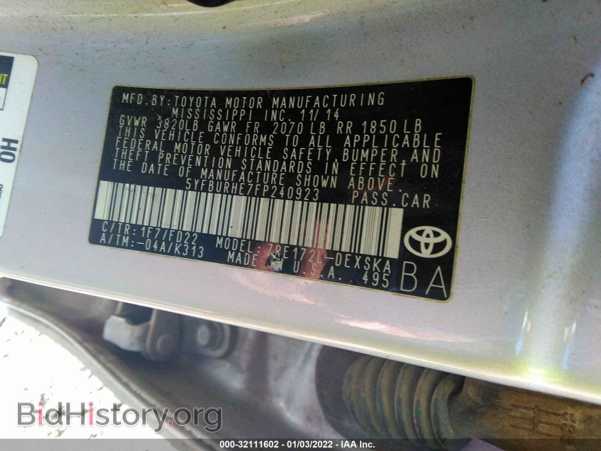 2015 TOYOTA COROLLA - VIN: 5YFBURHE7FP240923 - Photo 9