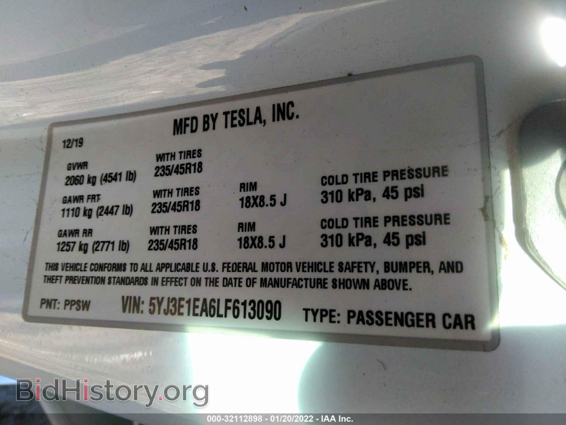 2020 TESLA MODEL 3 - VIN: 5YJ3E1EA6LF613090 - Photo 9