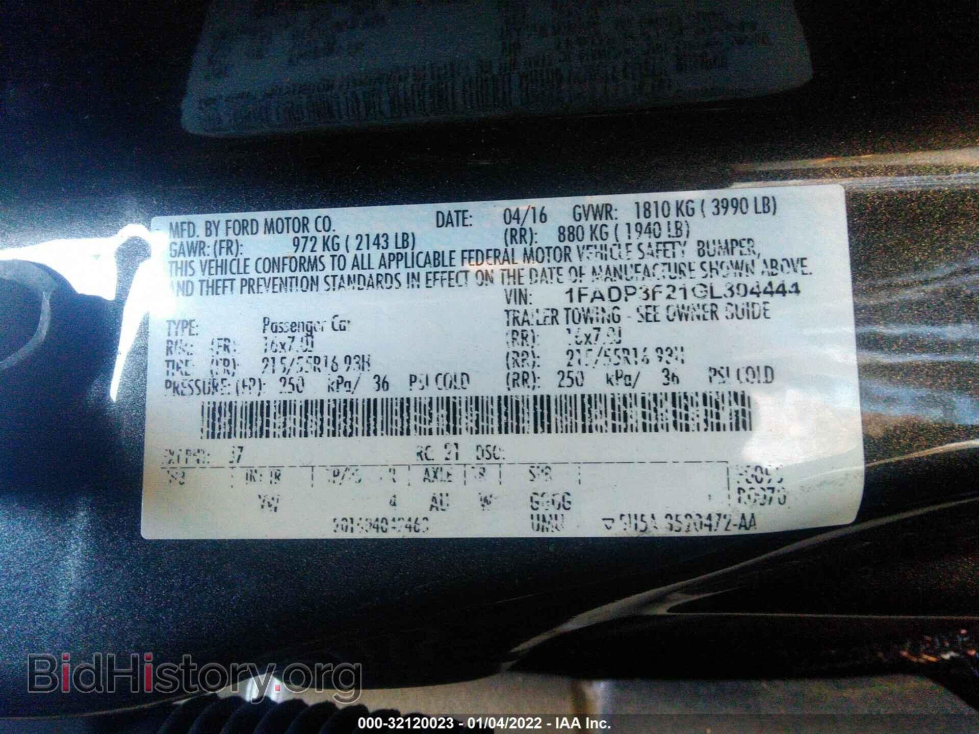 2016 FORD FOCUS - VIN: 1FADP3F21GL304444 - Фото 9