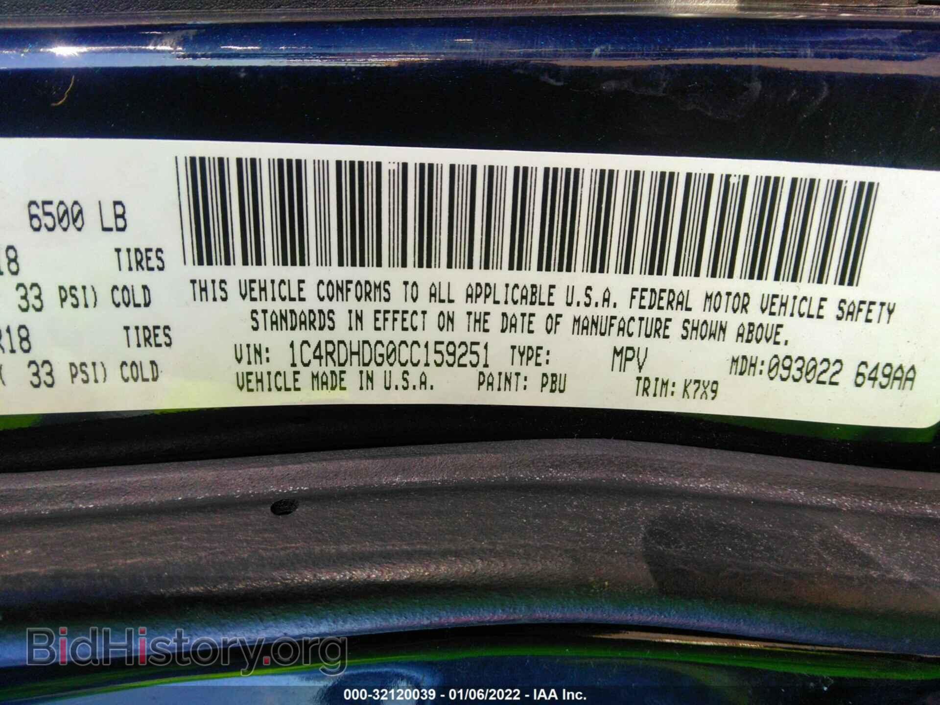 2012 DODGE DURANGO - VIN: 1C4RDHDG0CC159251 - Photo 9