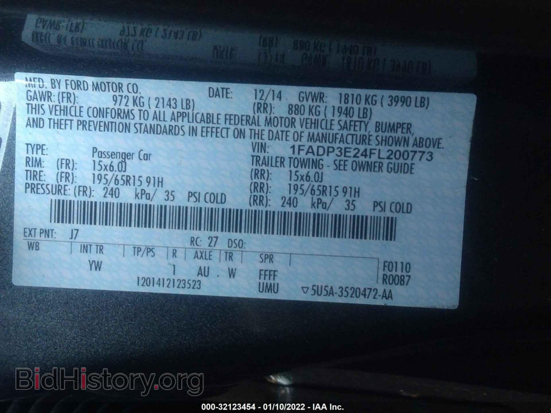 2015 FORD FOCUS - VIN: 1FADP3E24FL200773 - Фото 9