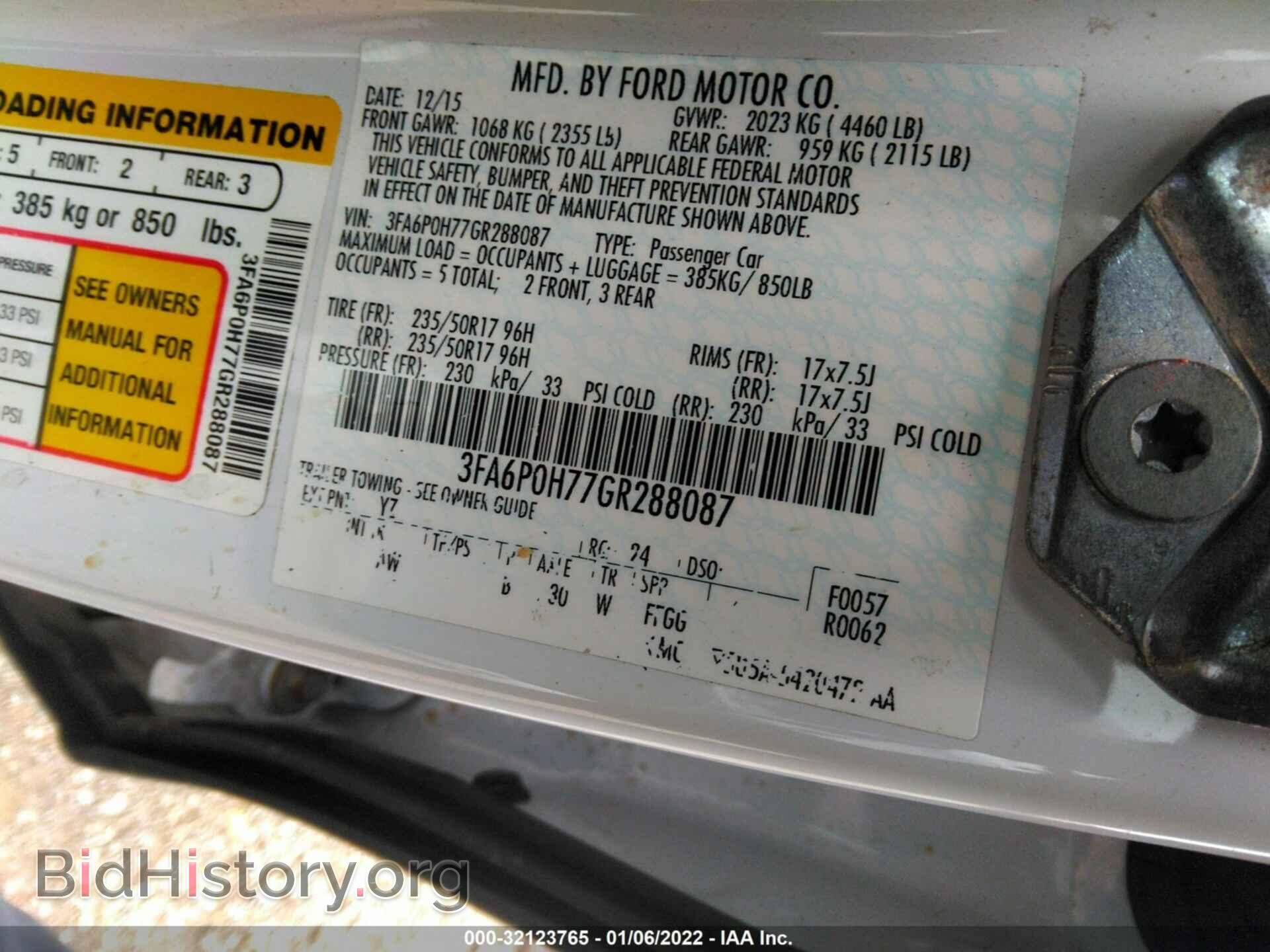 2016 FORD FUSION - VIN: 3FA6P0H77GR288087 - Фото 9