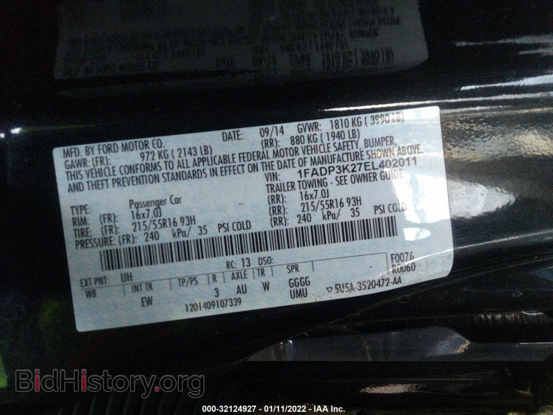 2014 FORD FOCUS - VIN: 1FADP3K27EL402011 - Photo 9