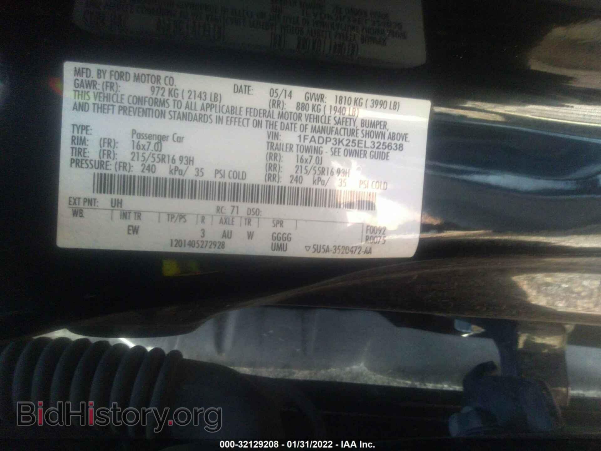 2014 FORD FOCUS - VIN: 1FADP3K25EL325638 - Фото 9
