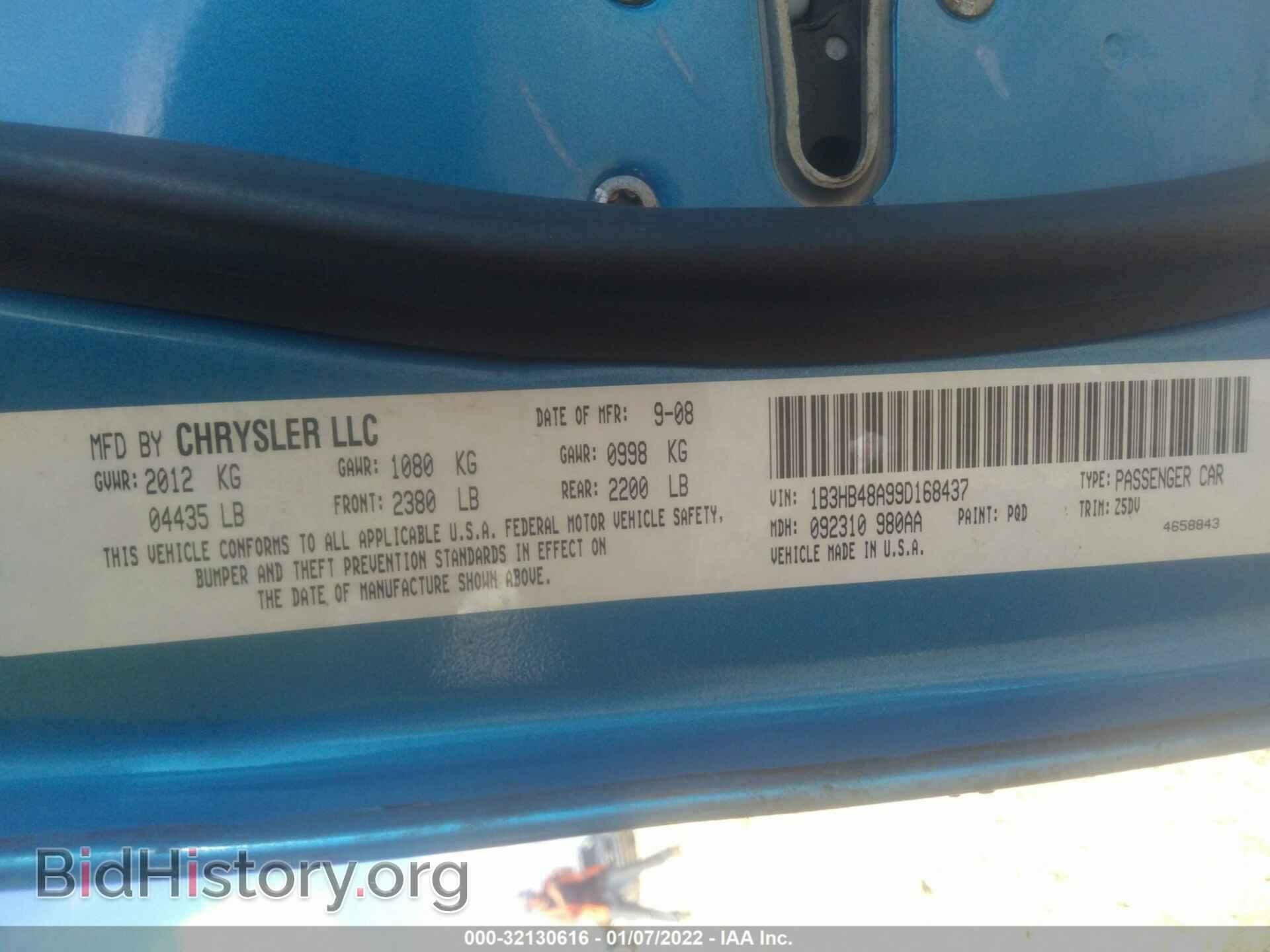 2009 DODGE CALIBER - VIN: 1B3HB48A99D168437 - Photo 9