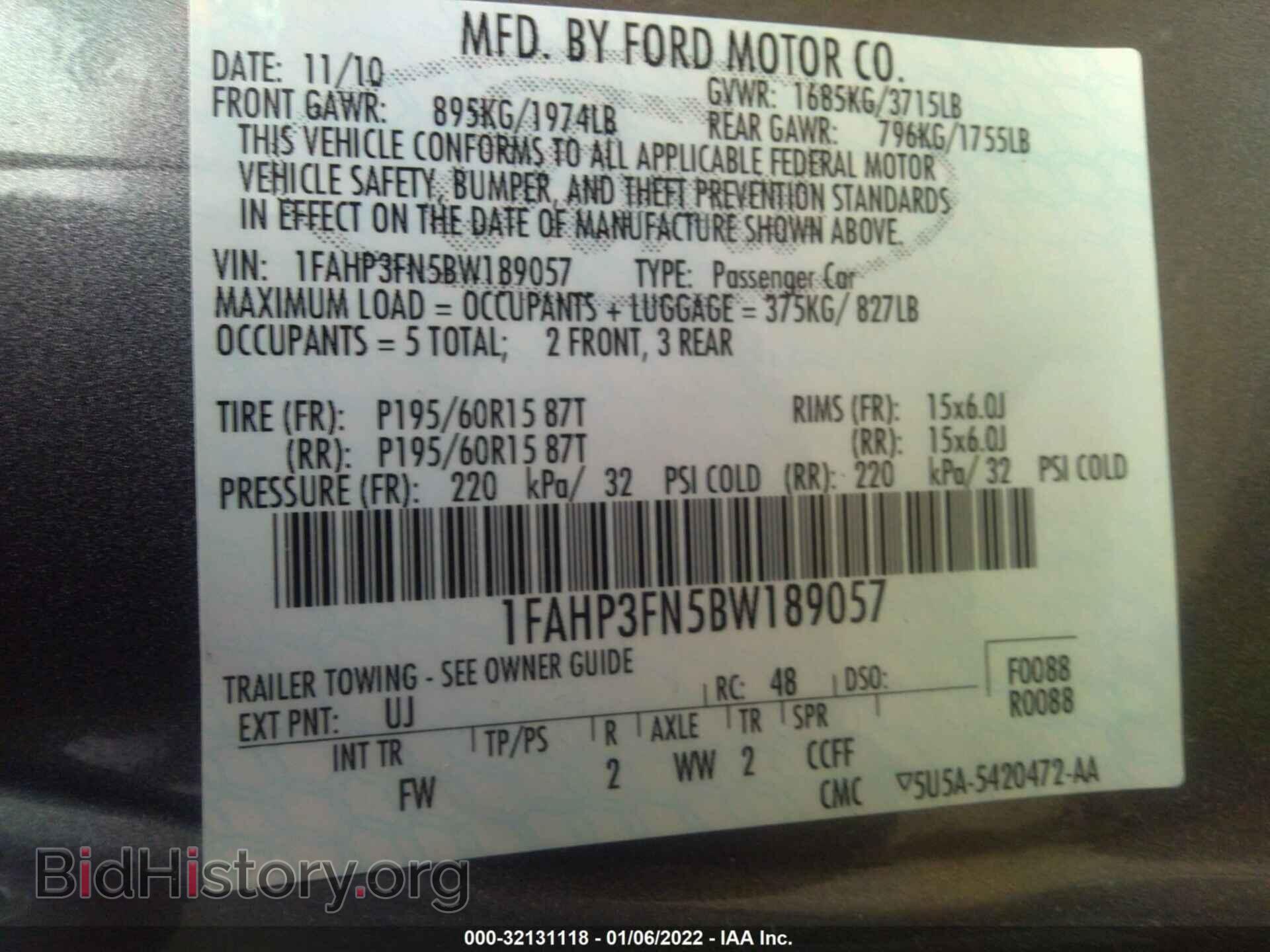 2011 FORD FOCUS - VIN: 1FAHP3FN5BW189057 - Photo 9