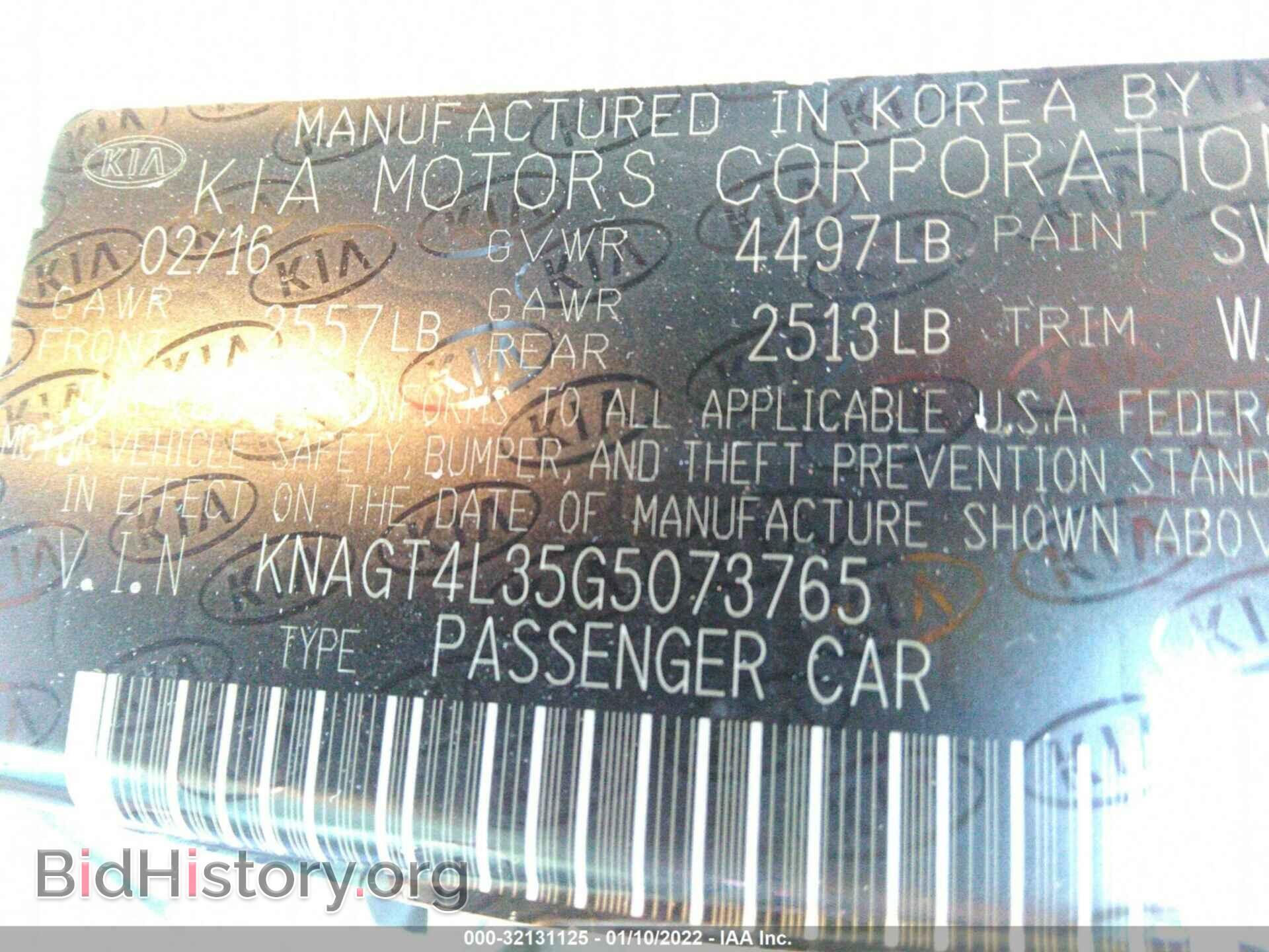 2016 KIA OPTIMA - VIN: KNAGT4L35G5073765 - Фото 9