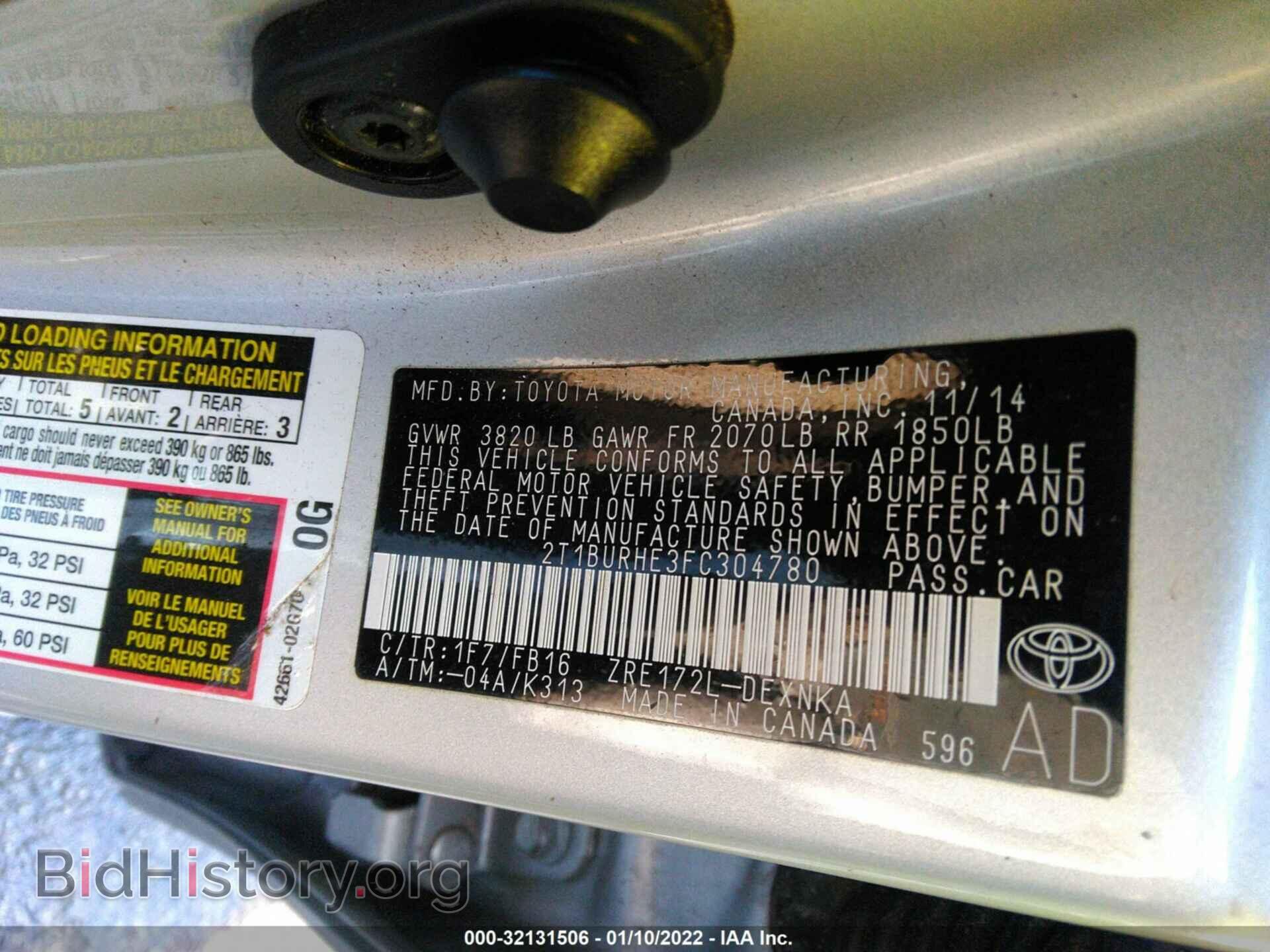 2015 TOYOTA COROLLA - VIN: 2T1BURHE3FC304780 - Photo 9