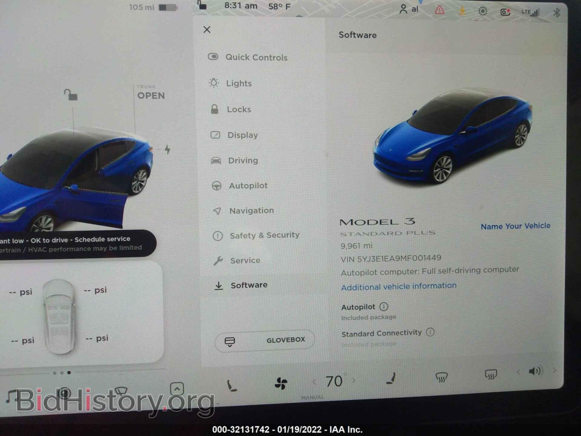 2021 TESLA MODEL 3 - VIN: 5YJ3E1EA9MF001449 - Фото 7