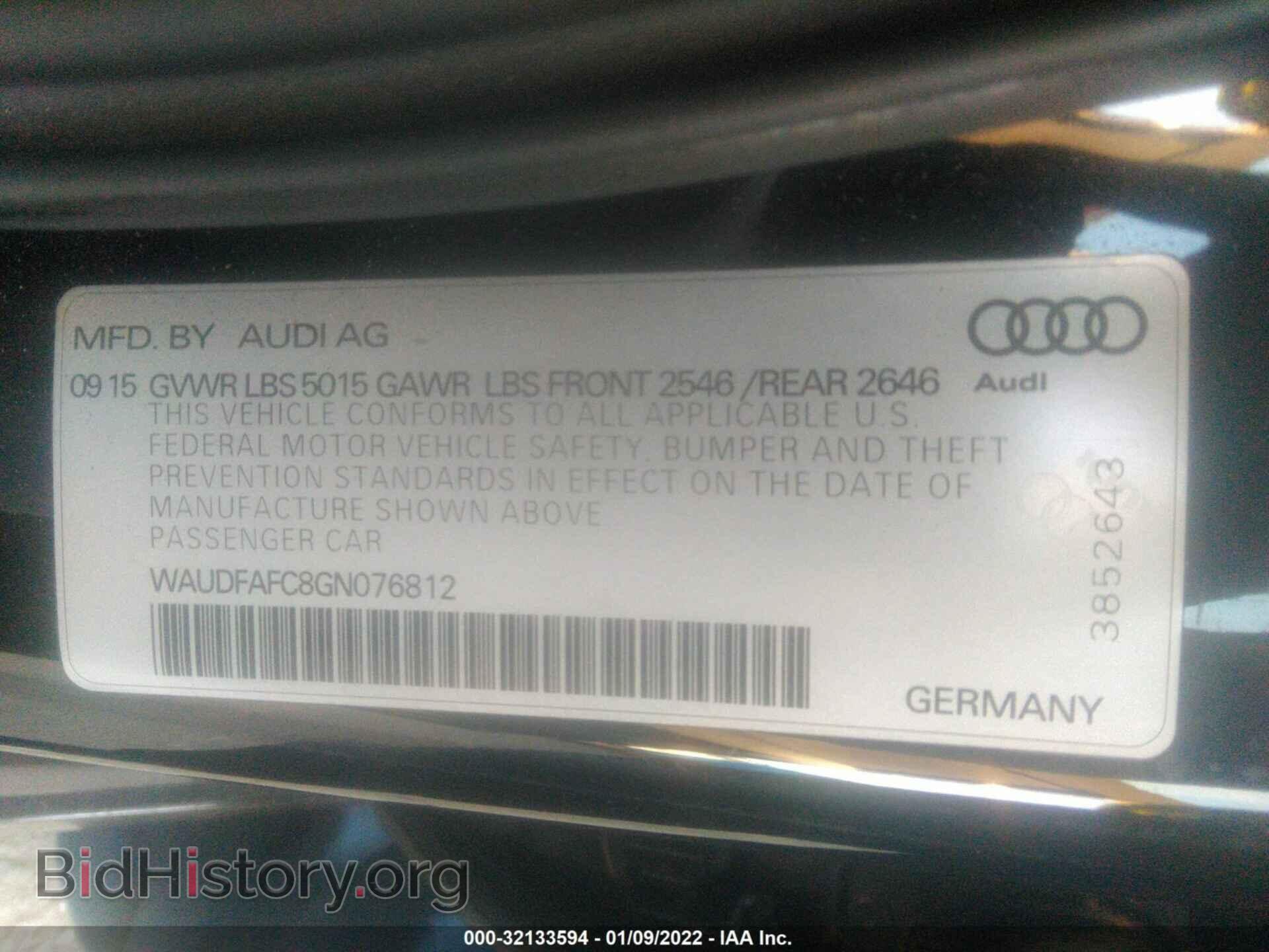 2016 AUDI A6 - VIN: WAUDFAFC8GN076812 - Фото 9