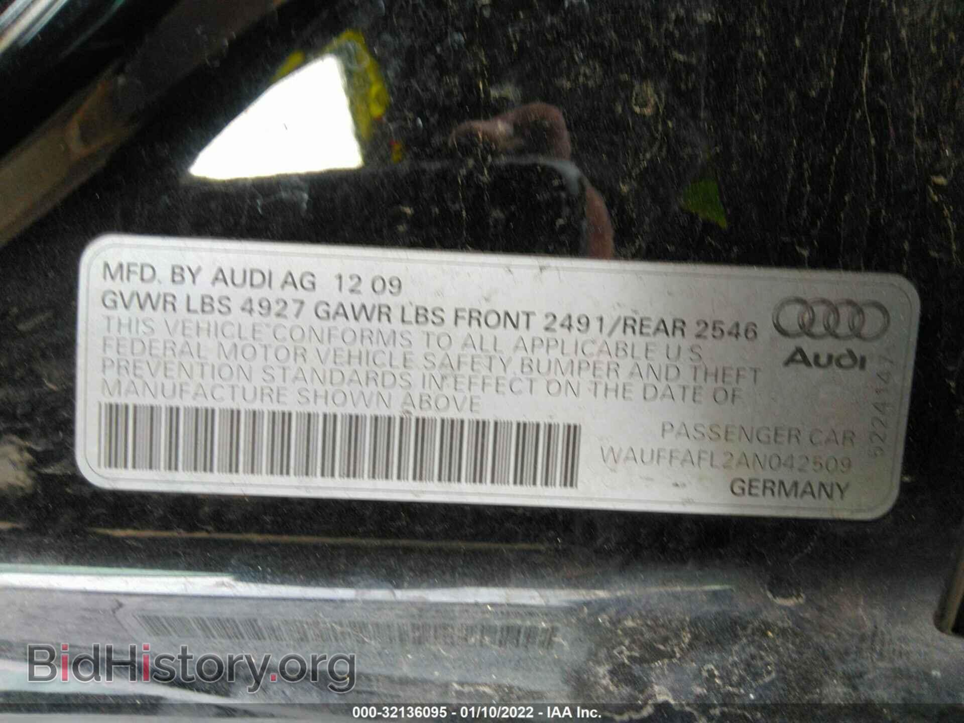 2010 AUDI A4 - VIN: WAUFFAFL2AN042509 - Фото 9