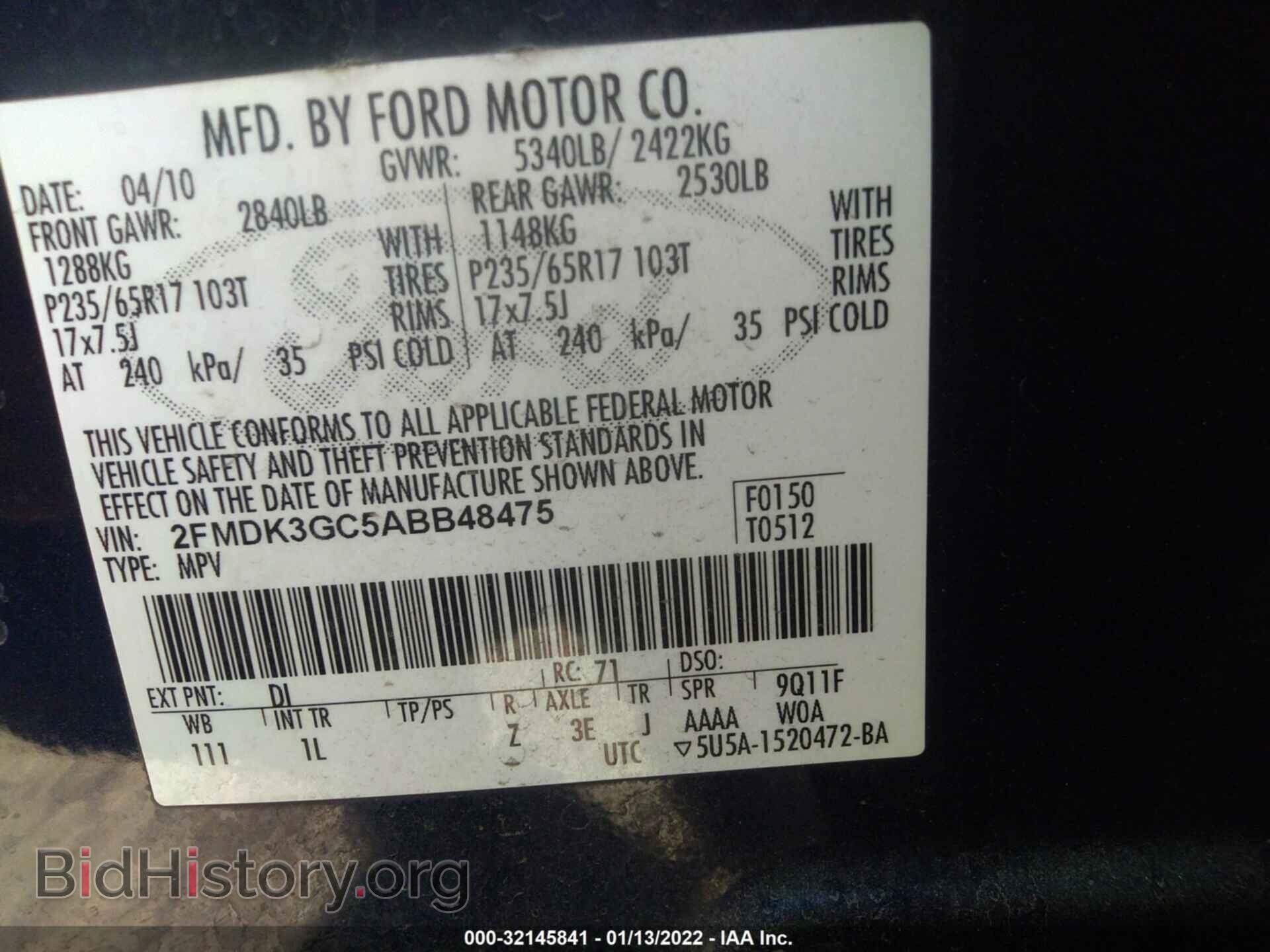 2010 FORD EDGE - VIN: 2FMDK3GC5ABB48475 - Photo 9