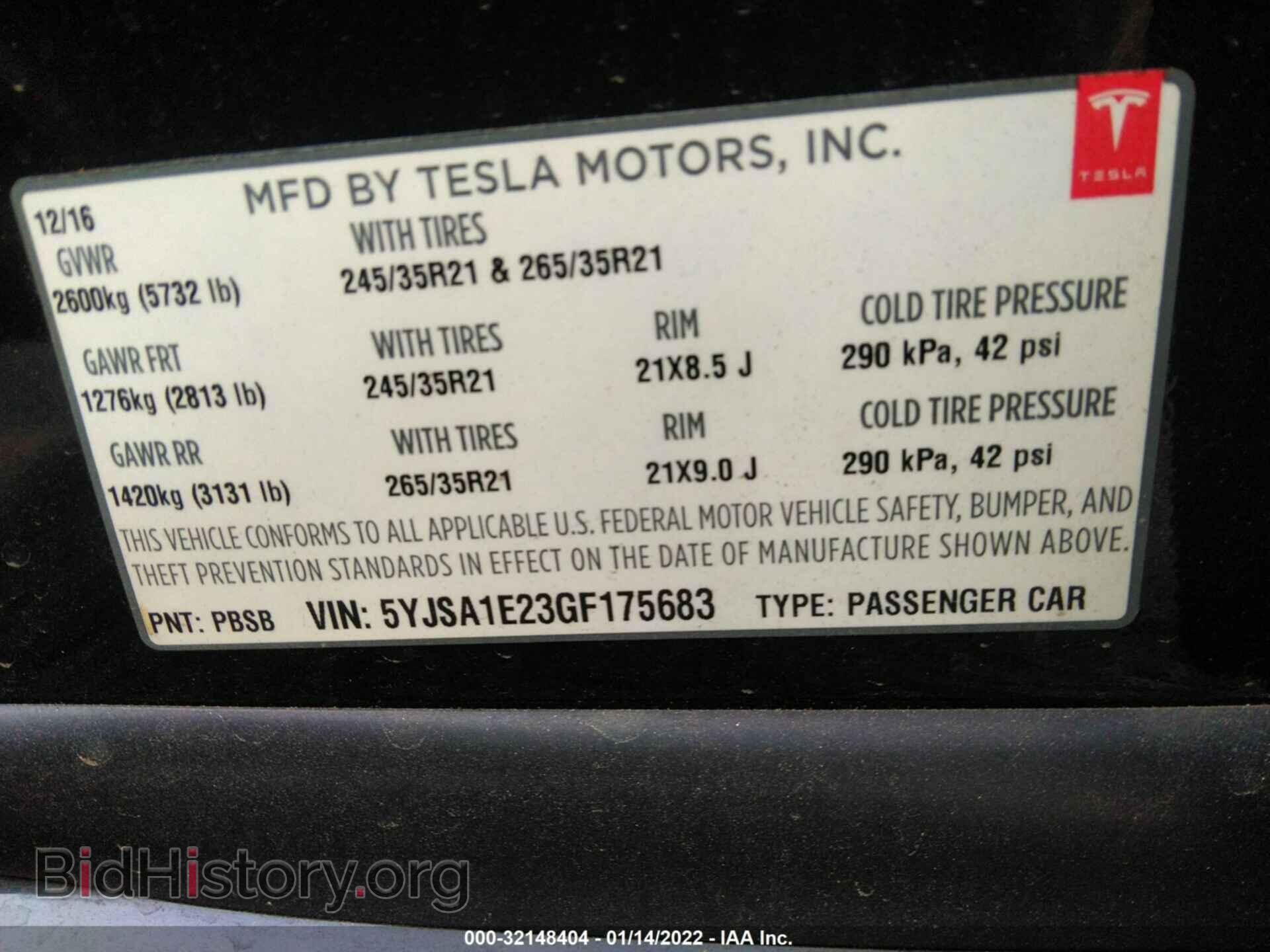 2016 TESLA MODEL S - VIN: 5YJSA1E23GF175683 - Photo 9