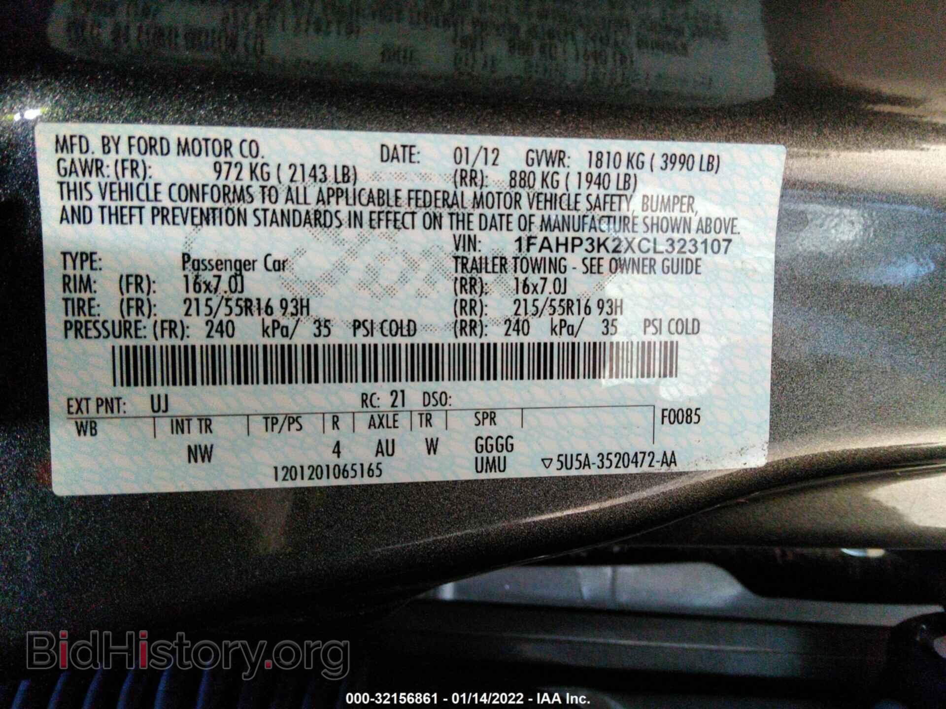 2012 FORD FOCUS - VIN: 1FAHP3K2XCL323107 - Photo 9