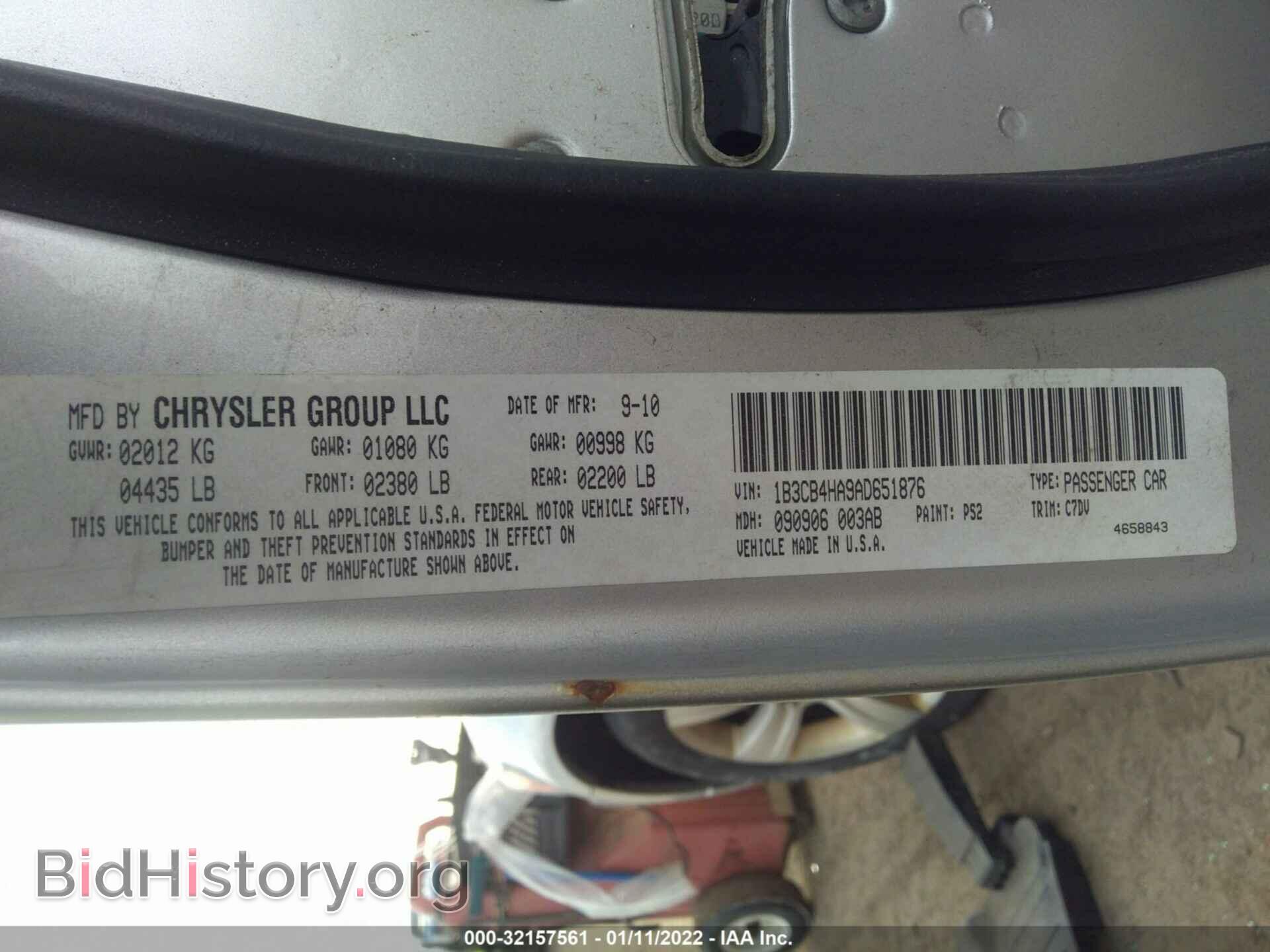 2010 DODGE CALIBER - VIN: 1B3CB4HA9AD651876 - Photo 9