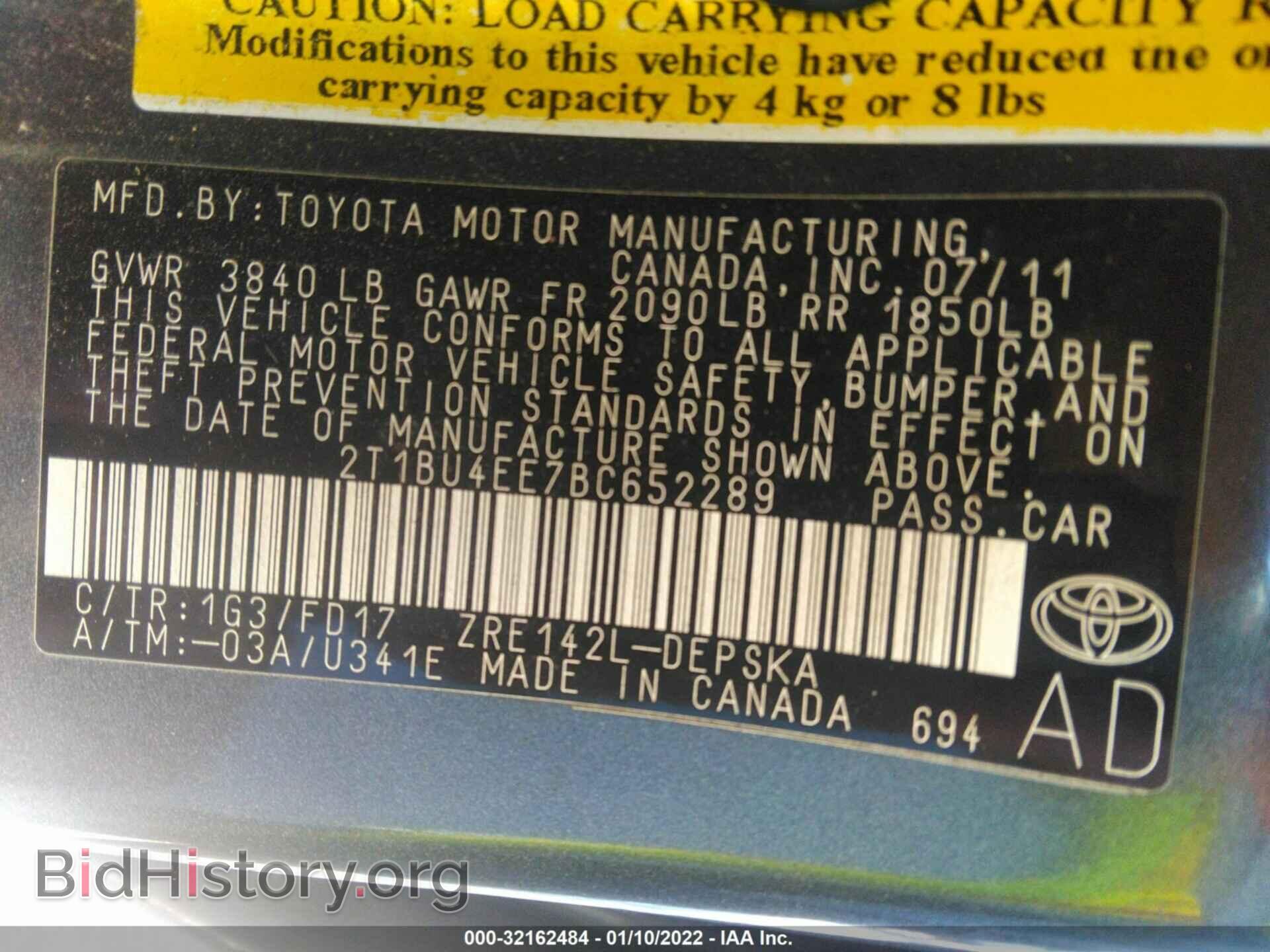 2011 TOYOTA COROLLA - VIN: 2T1BU4EE7BC652289 - Фото 9