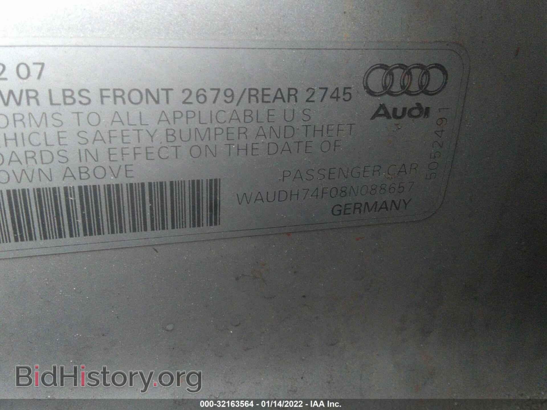 2008 AUDI A6 - VIN: WAUDH74F08N088657 - Photo 9