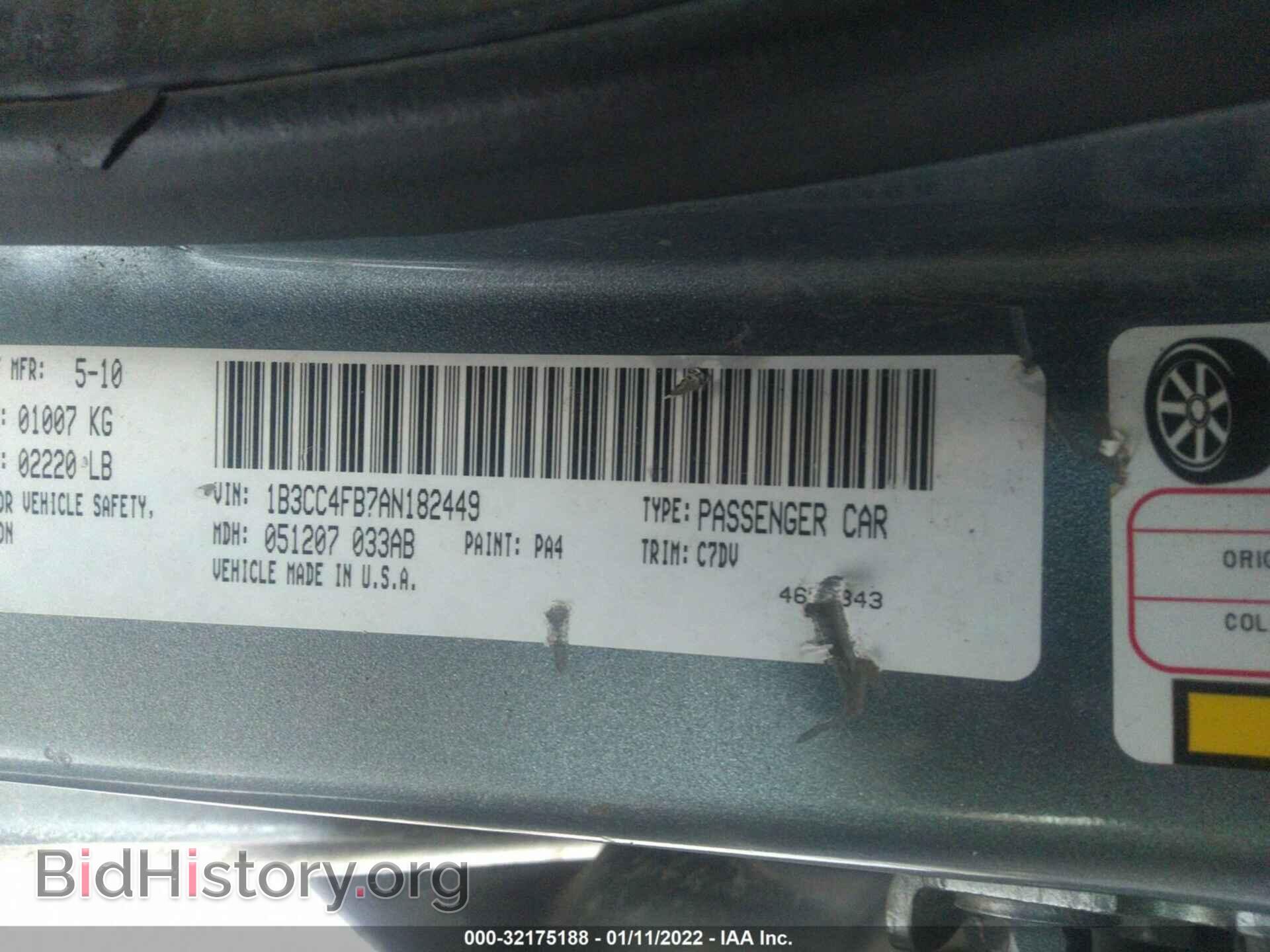 2010 DODGE AVENGER - VIN: 1B3CC4FB7AN182449 - Photo 9