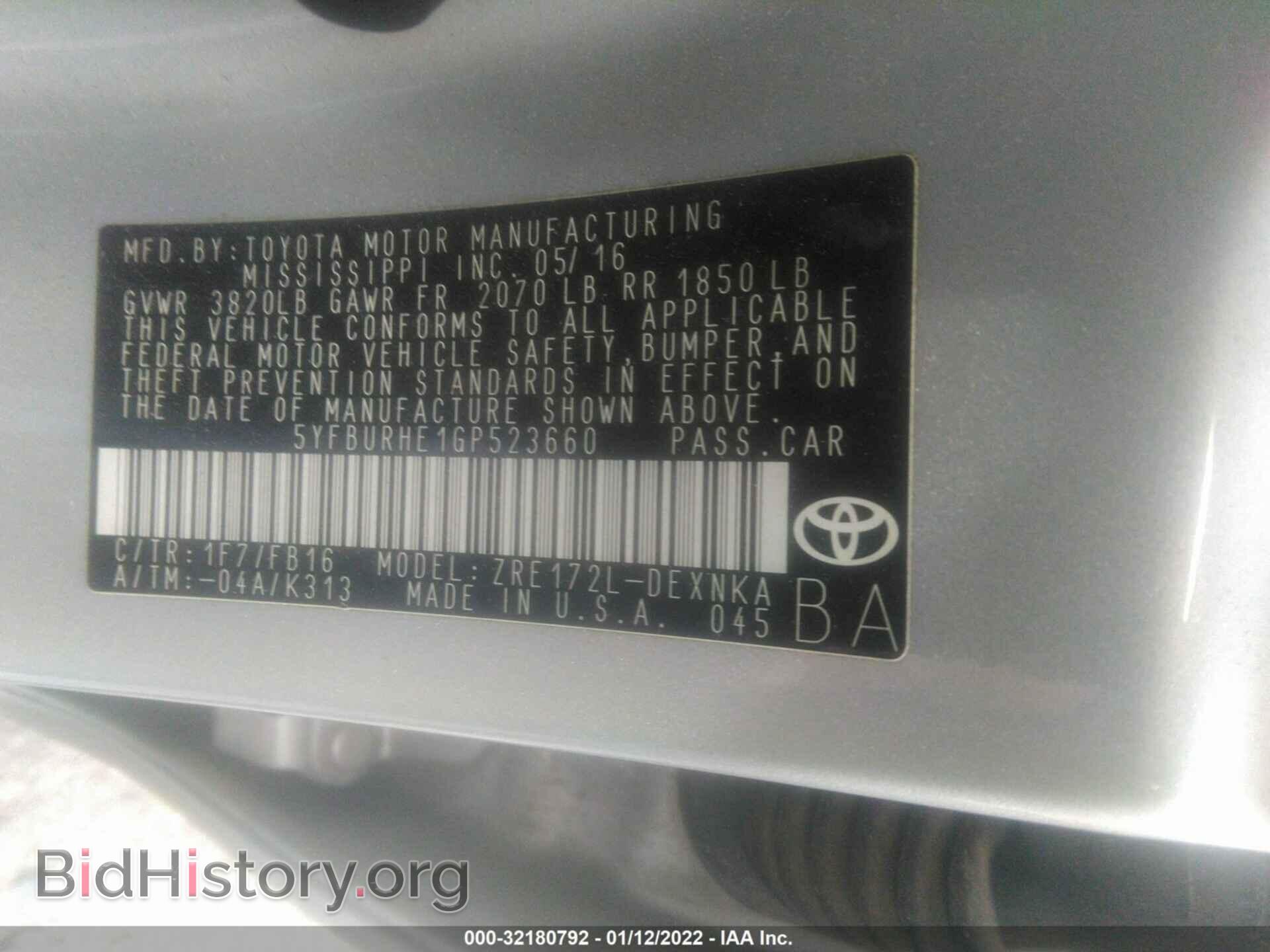 2016 TOYOTA COROLLA - VIN: 5YFBURHE1GP523660 - Photo 9