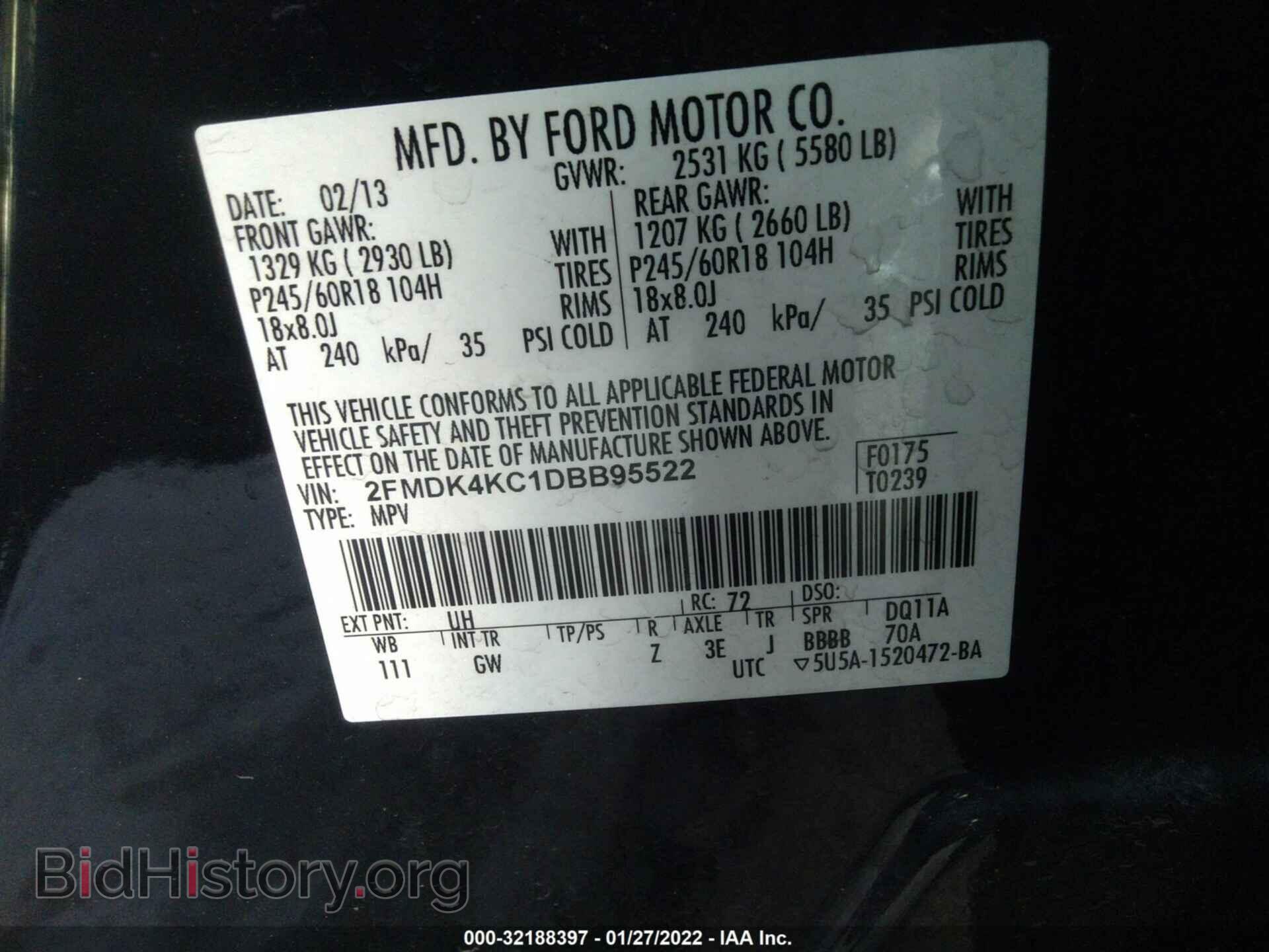 2013 FORD EDGE - VIN: 2FMDK4KC1DBB95522 - Photo 9