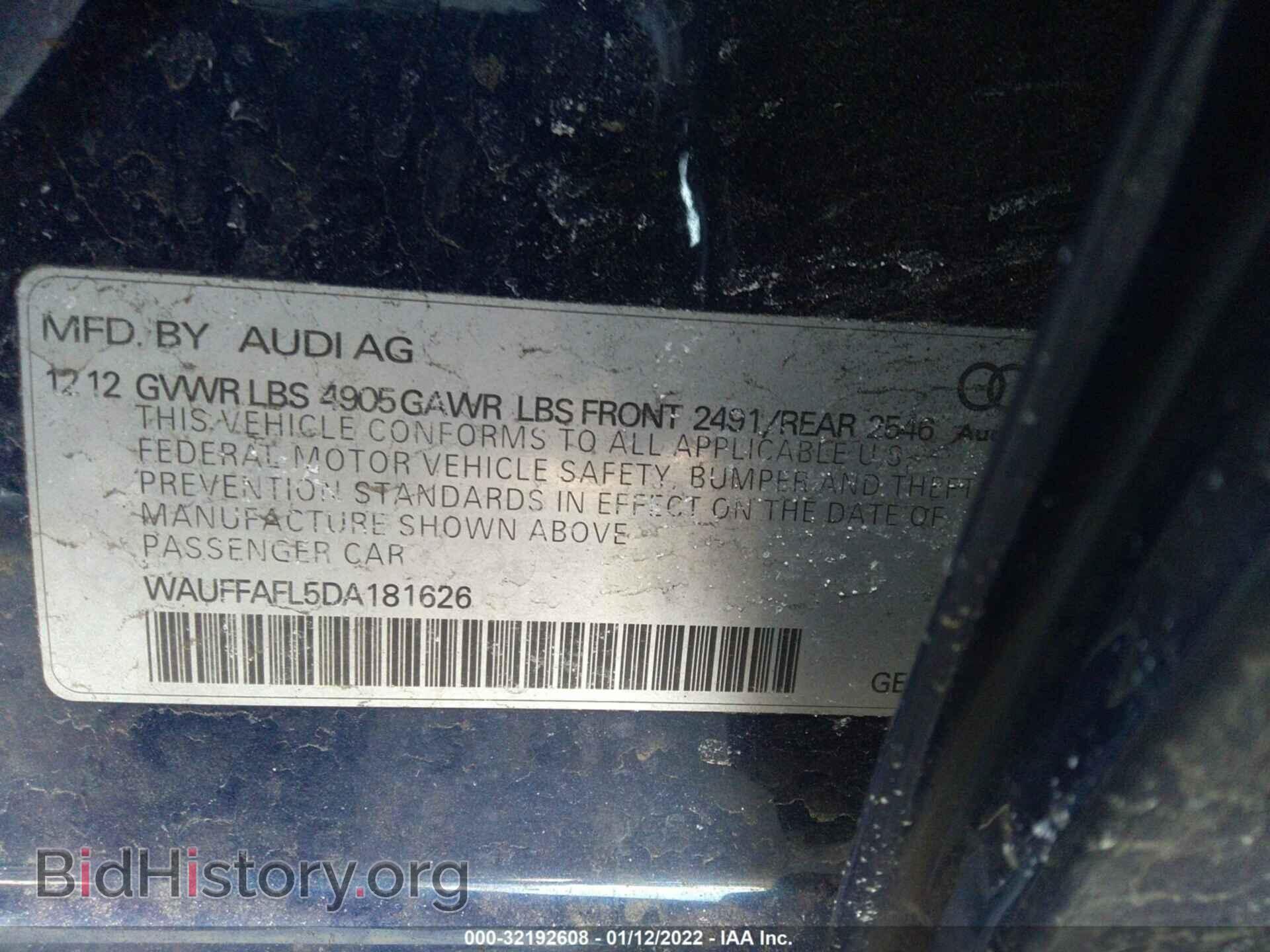 2013 AUDI A4 - VIN: WAUFFAFL5DA181626 - Фото 9
