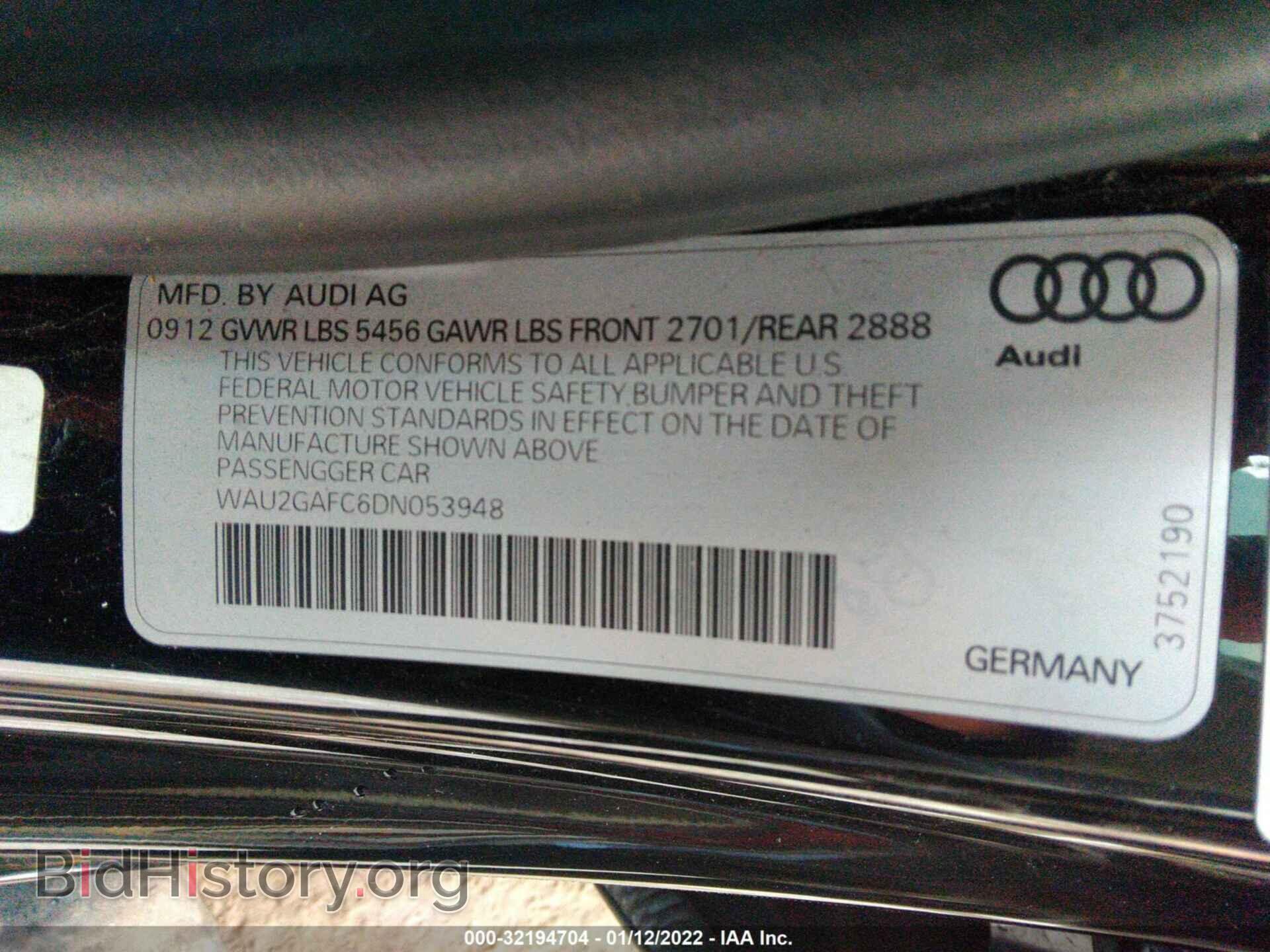 2013 AUDI A7 - VIN: WAU2GAFC6DN053948 - Фото 9