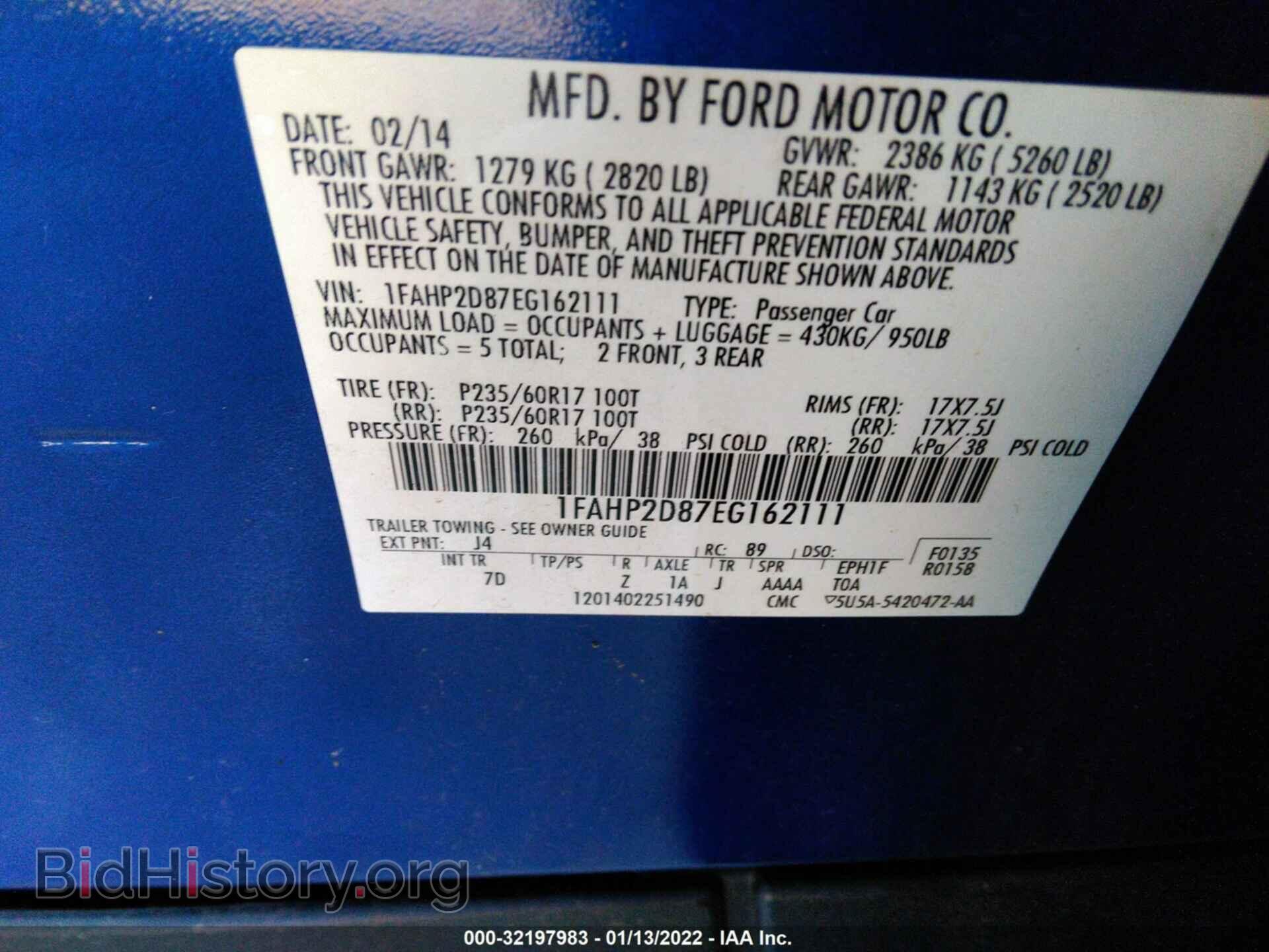 2014 FORD TAURUS - VIN: 1FAHP2D87EG162111 - Photo 9