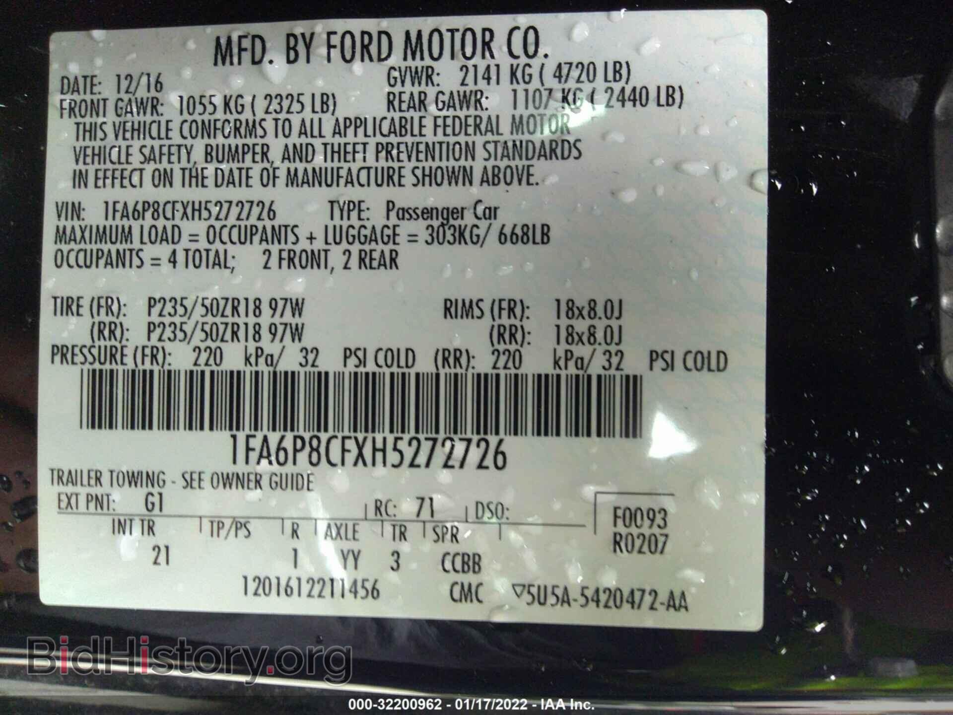 2017 FORD MUSTANG - VIN: 1FA6P8CFXH5272726 - Фото 9