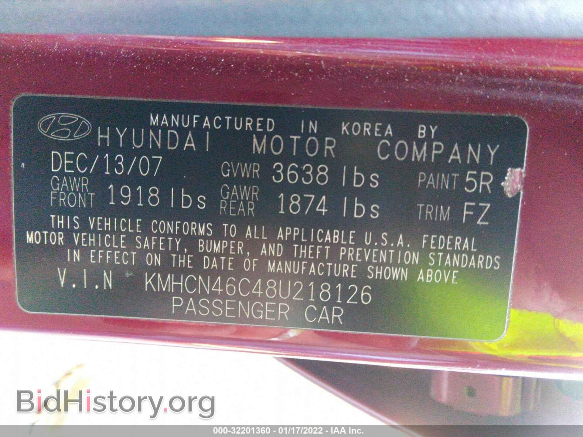 2008 HYUNDAI ACCENT - VIN: KMHCN46C48U218126 - Фото 9