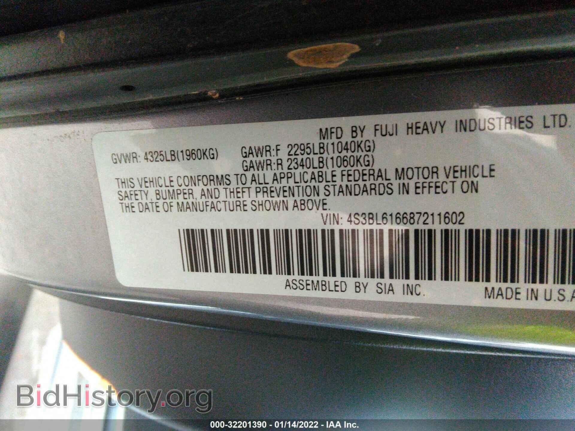 2008 SUBARU LEGACY - VIN: 4S3BL616687211602 - Фото 9