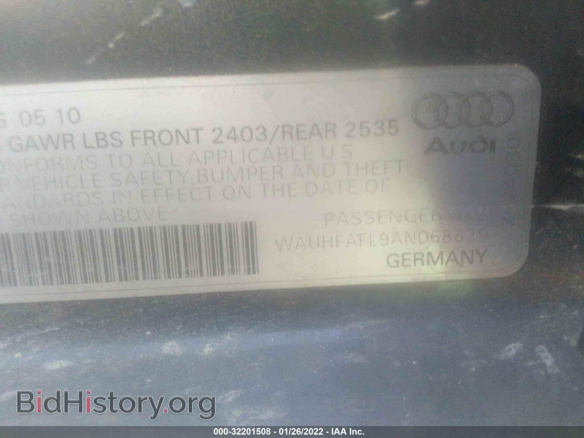 2010 AUDI A4 - VIN: WAUHFAFL9AN068629 - Фото 9