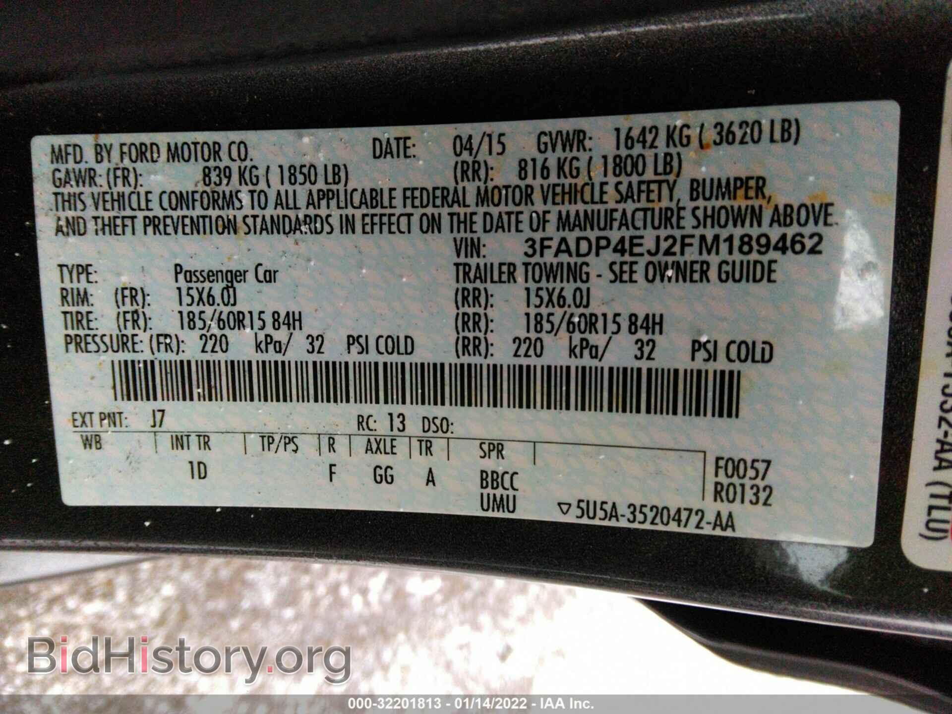 2015 FORD FIESTA - VIN: 3FADP4EJ2FM189462 - Фото 9