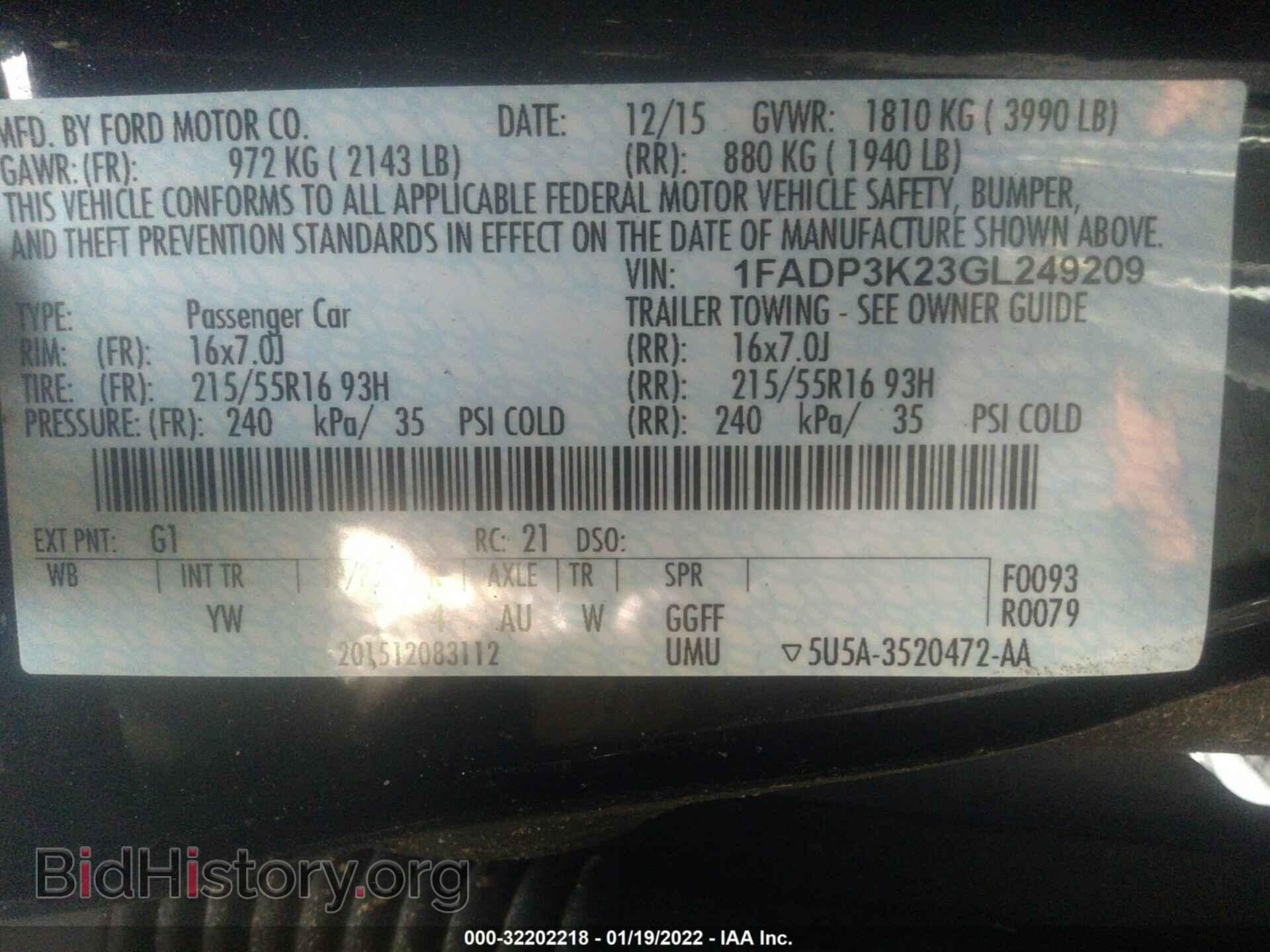 2016 FORD FOCUS - VIN: 1FADP3K23GL249209 - Photo 9