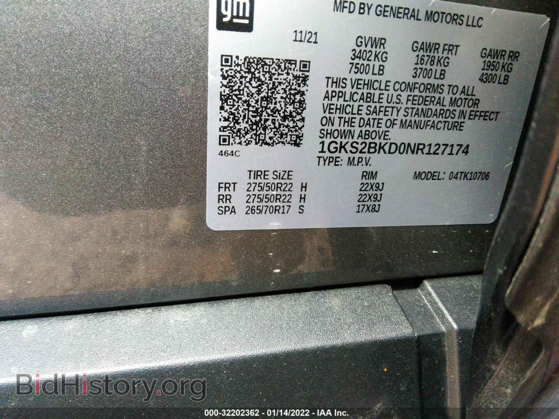 2022 GMC YUKON - VIN: 1GKS2BKD0NR127174 - Фото 9