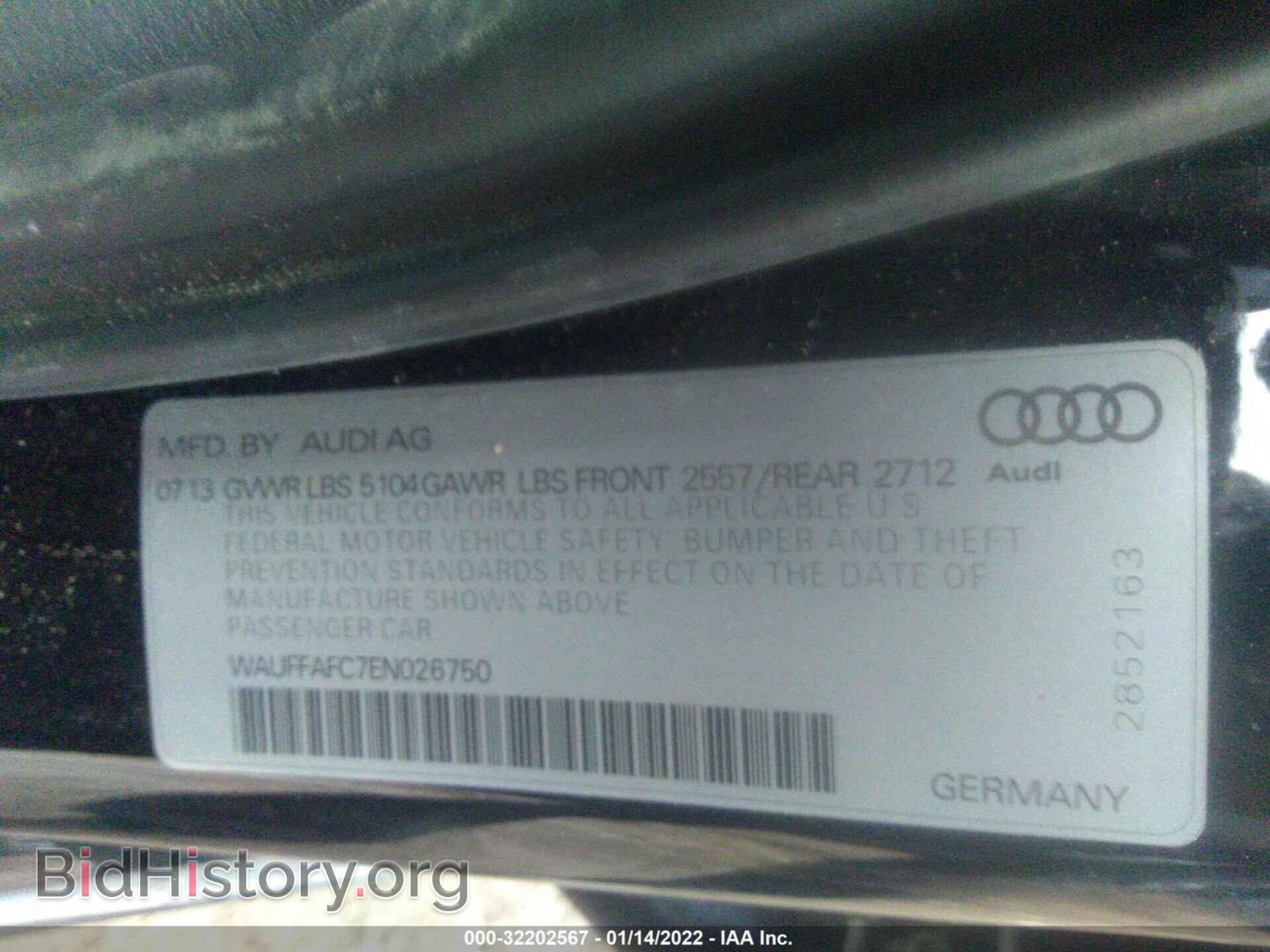 2014 AUDI A6 - VIN: WAUFFAFC7EN026750 - Фото 9