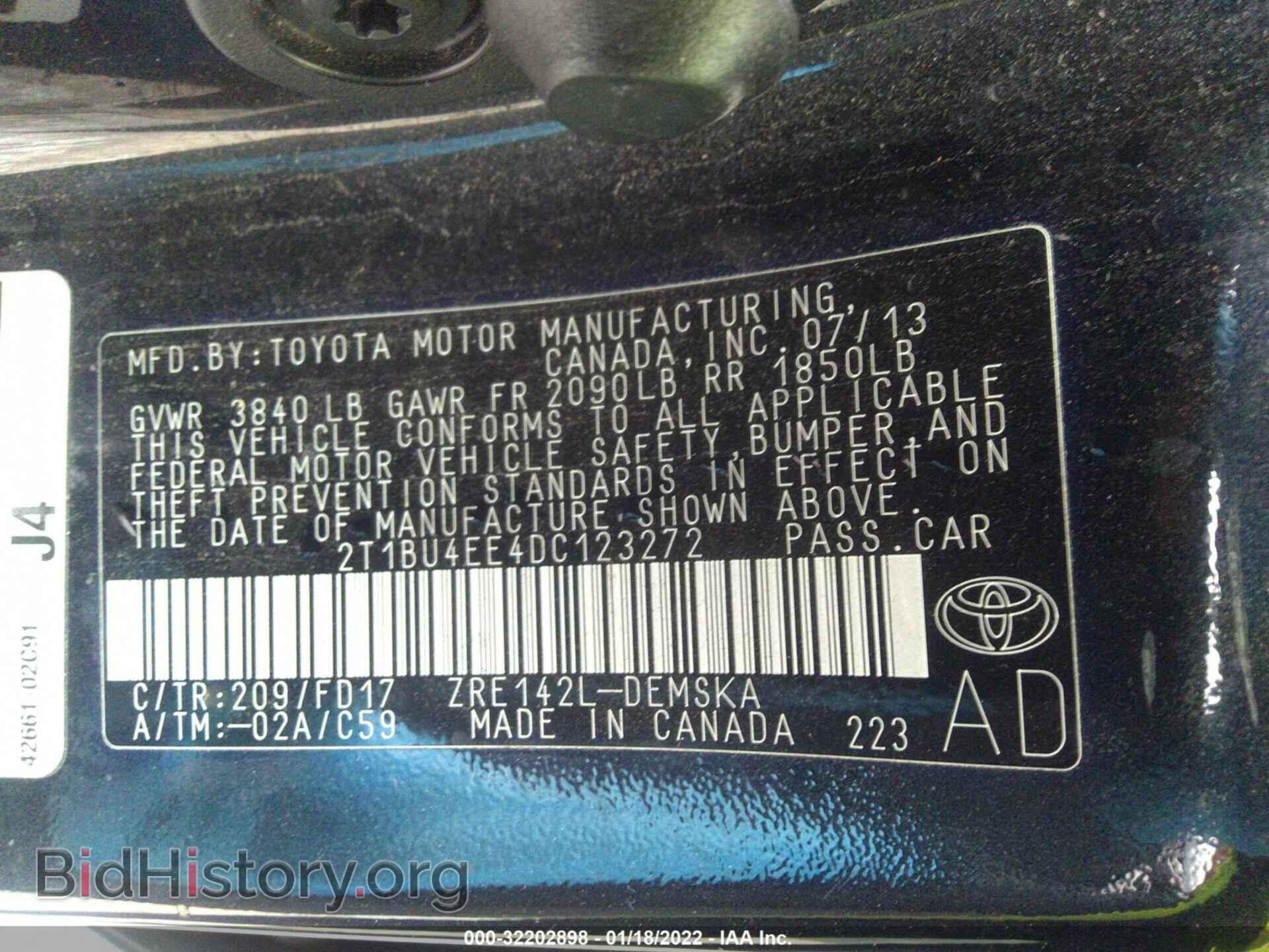 2013 TOYOTA COROLLA - VIN: 2T1BU4EE4DC123272 - Фото 9