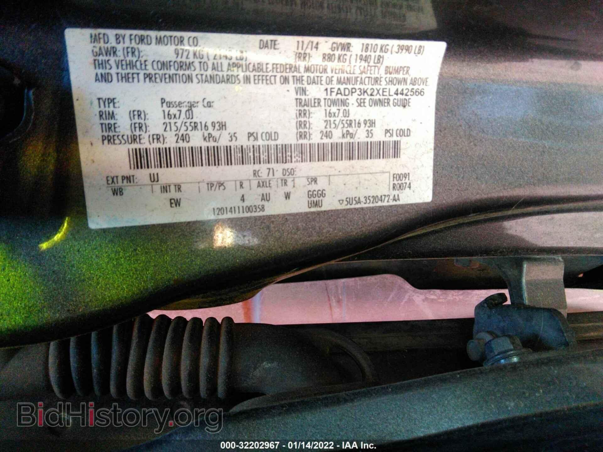 2014 FORD FOCUS - VIN: 1FADP3K2XEL442566 - Фото 9