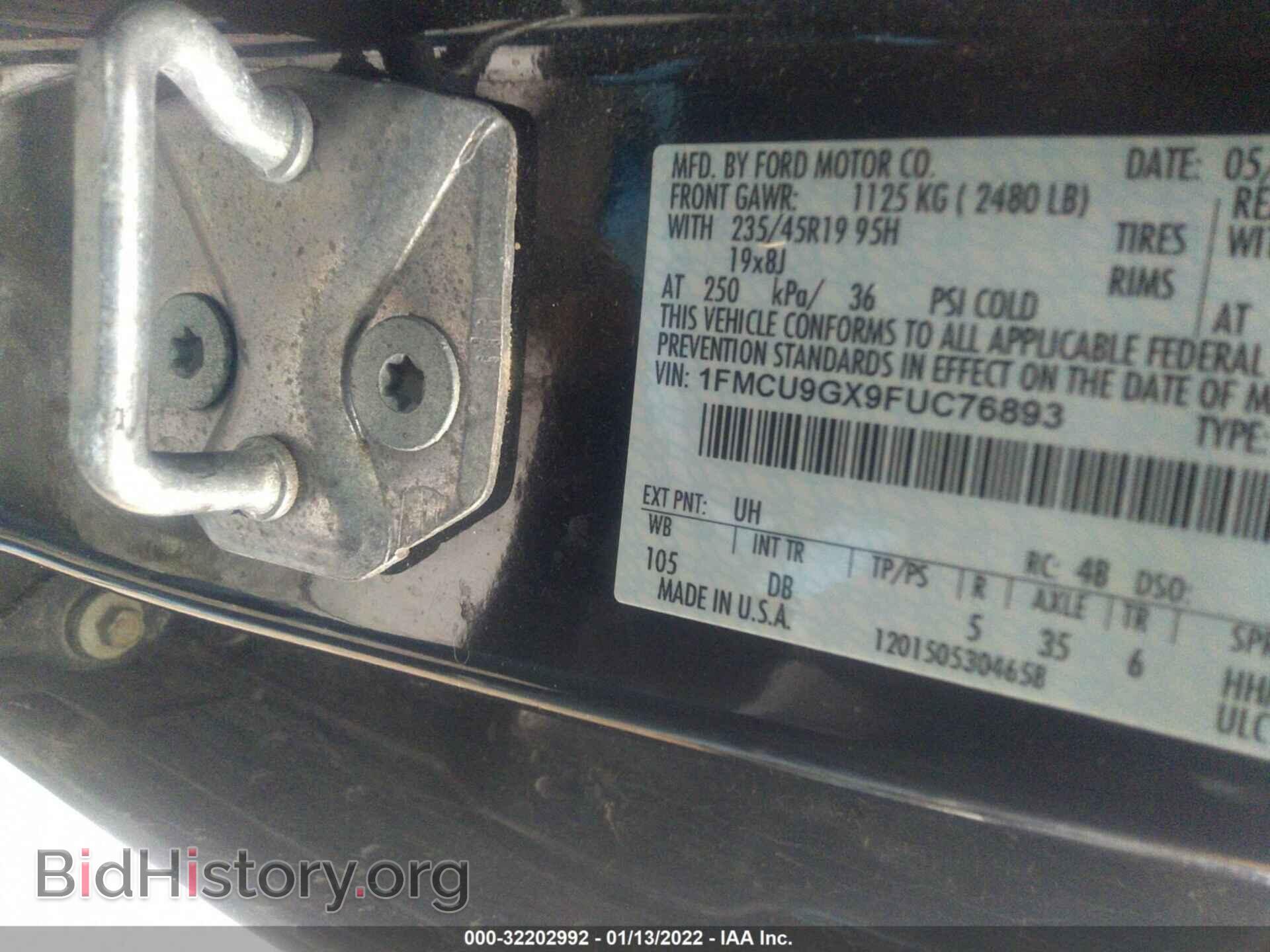 2015 FORD ESCAPE - VIN: 1FMCU9GX9FUC76893 - Photo 9