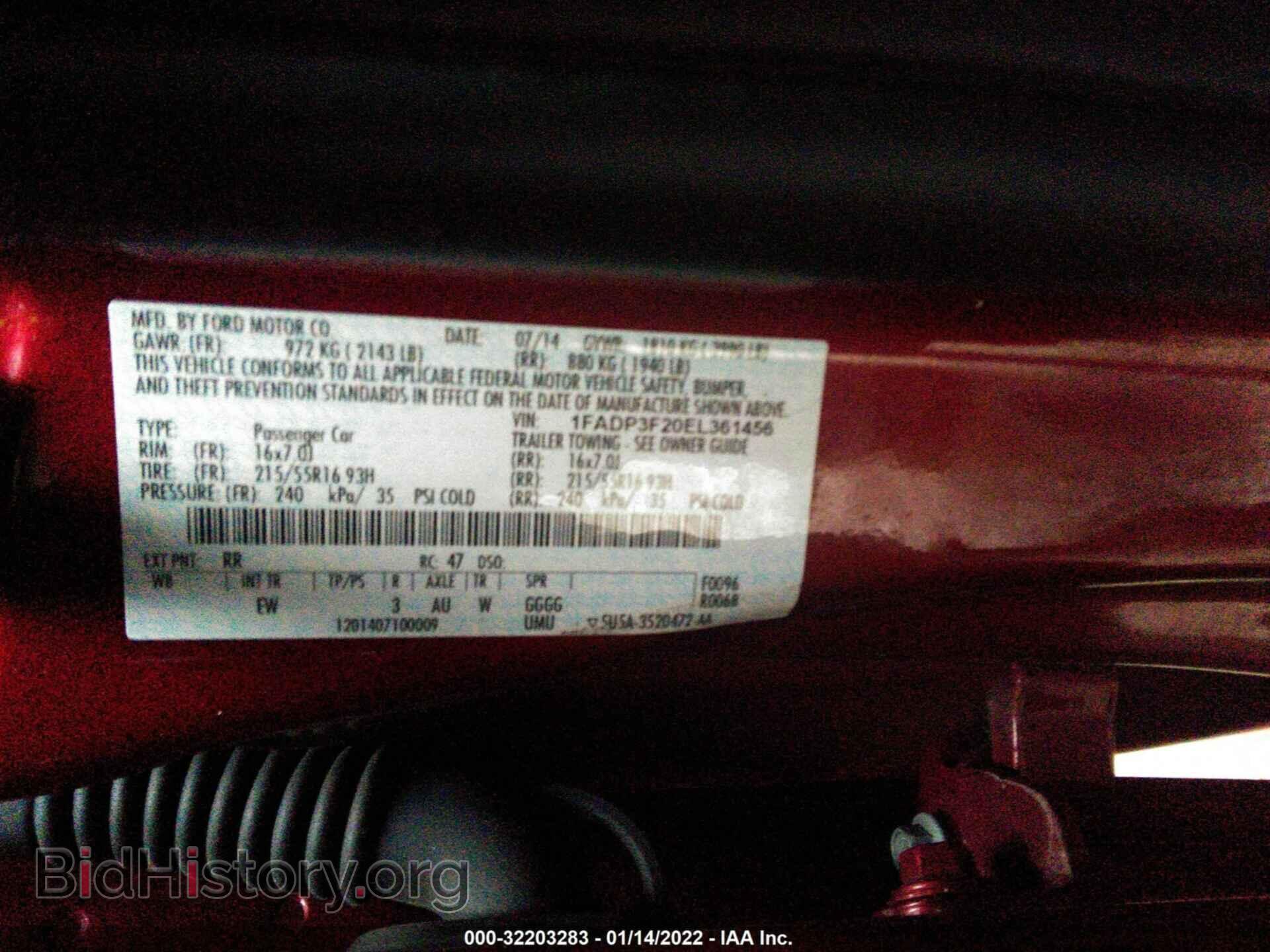2014 FORD FOCUS - VIN: 1FADP3F20EL361456 - Фото 9
