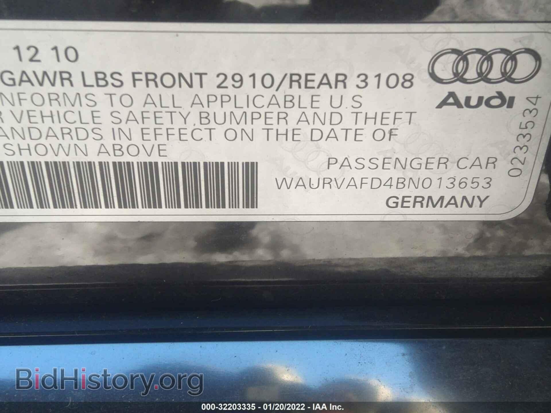 2011 AUDI A8 L - VIN: WAURVAFD4BN013653 - Фото 9
