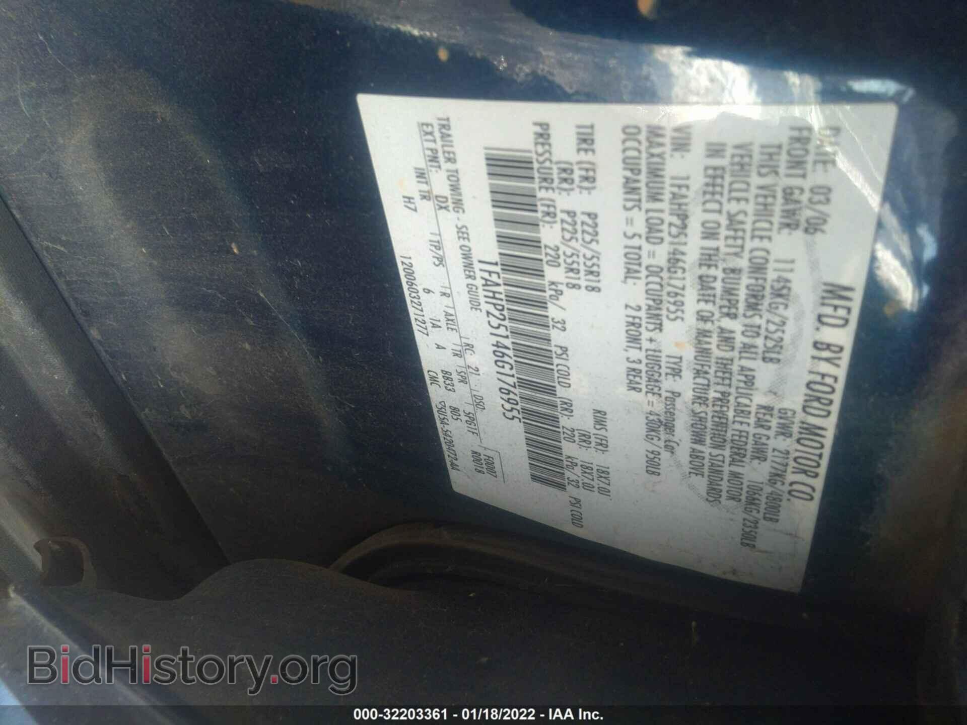 2006 FORD FIVE HUNDRED - VIN: 1FAHP25146G176955 - Фото 9
