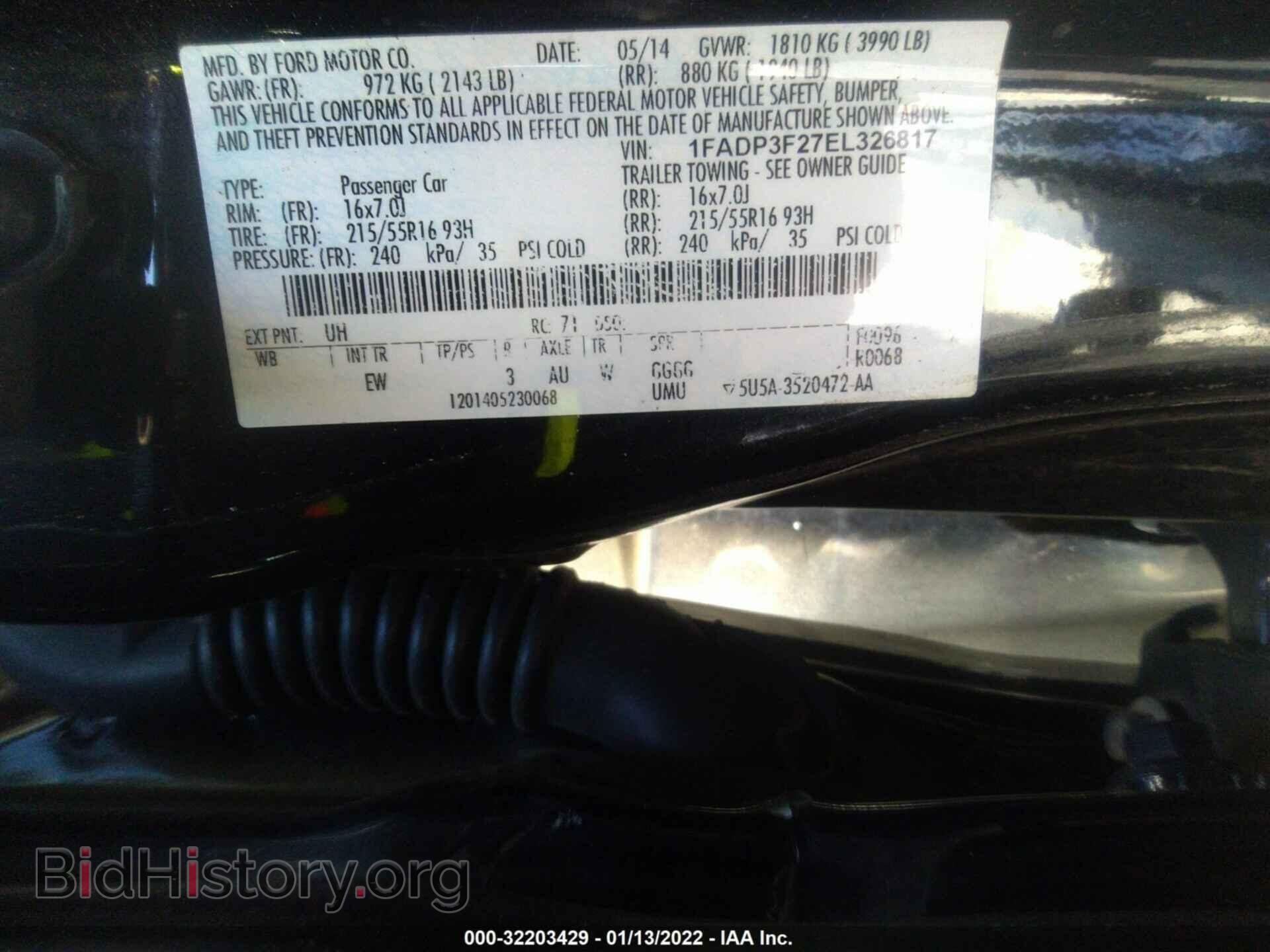 2014 FORD FOCUS - VIN: 1FADP3F27EL326817 - Фото 9