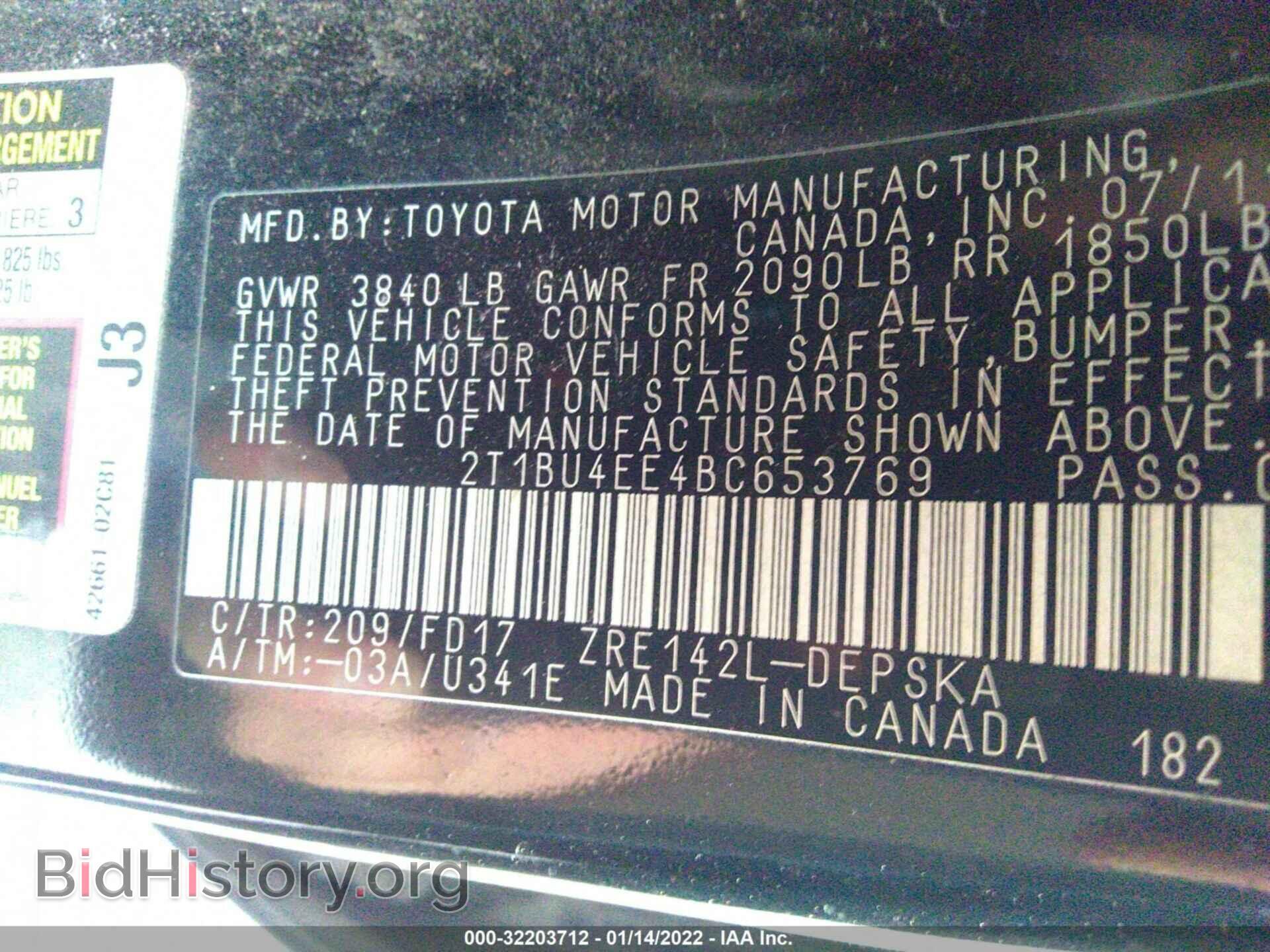 2011 TOYOTA COROLLA - VIN: 2T1BU4EE4BC653769 - Фото 9