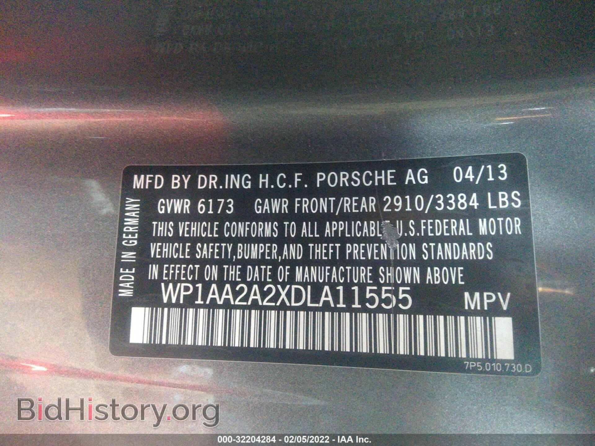 2013 PORSCHE CAYENNE - VIN: WP1AA2A2XDLA11555 - Фото 9