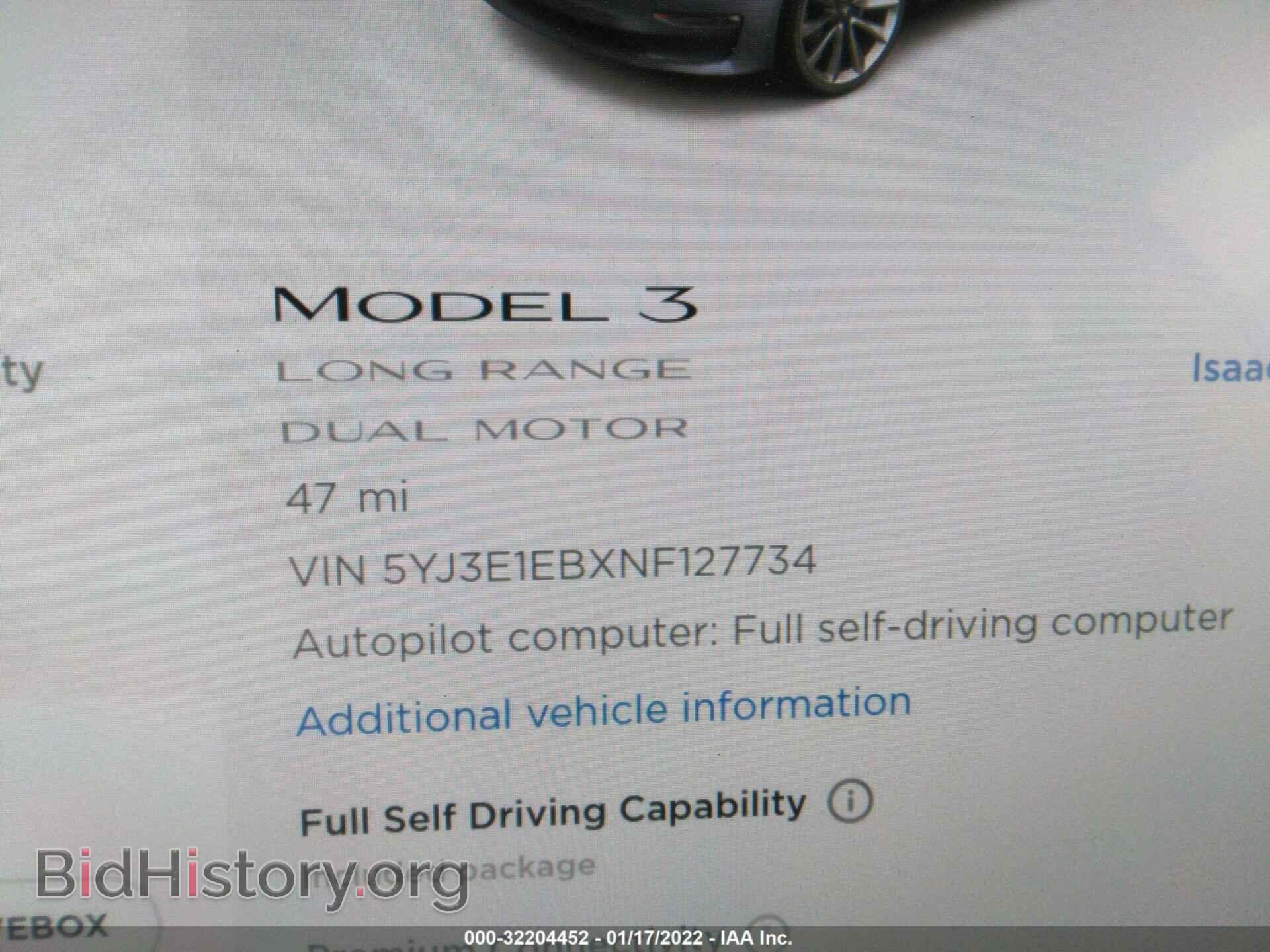 2022 TESLA MODEL 3 - VIN: 5YJ3E1EBXNF127734 - Photo 7
